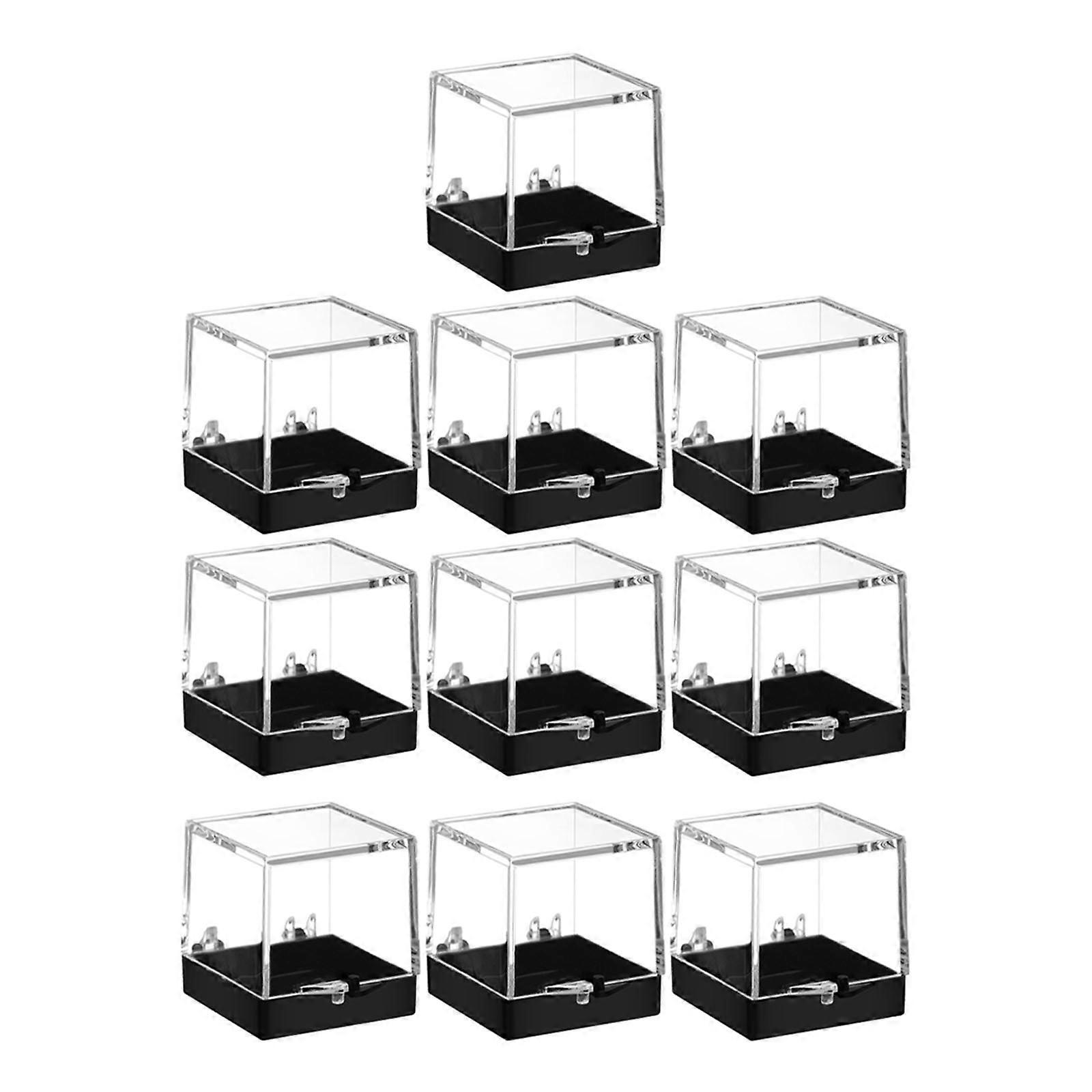 30 Pcs Square Plastic Box Display Case For Jewelry Collection And Home Decor Mineral Specimens Storage Solution