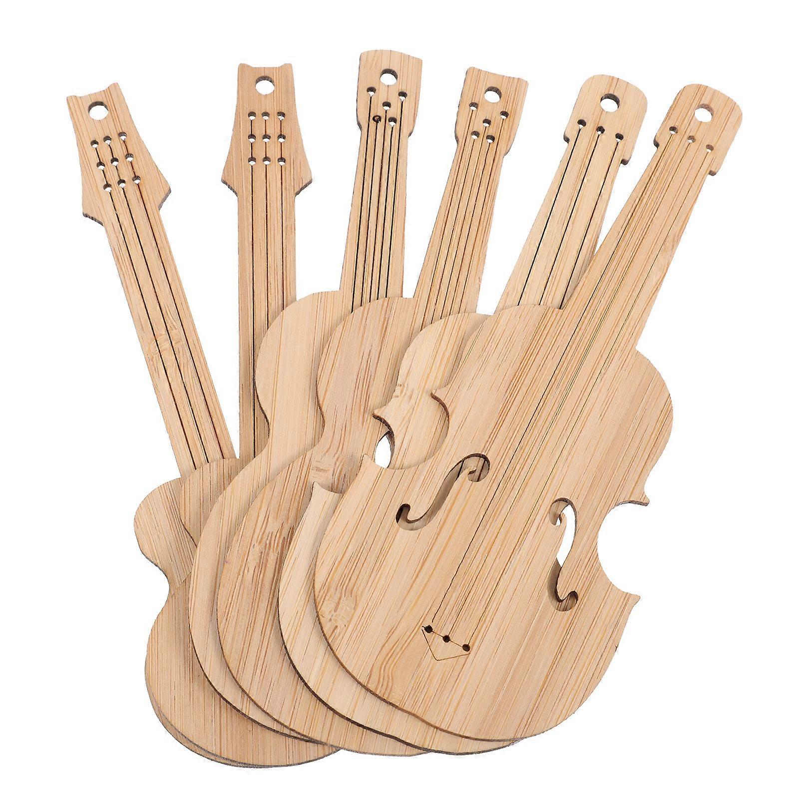 6Pcs Unfinished Bamboo Bookmarks For Students DIY Design Birthday Graduation Activities Size 12.3X5.1cm