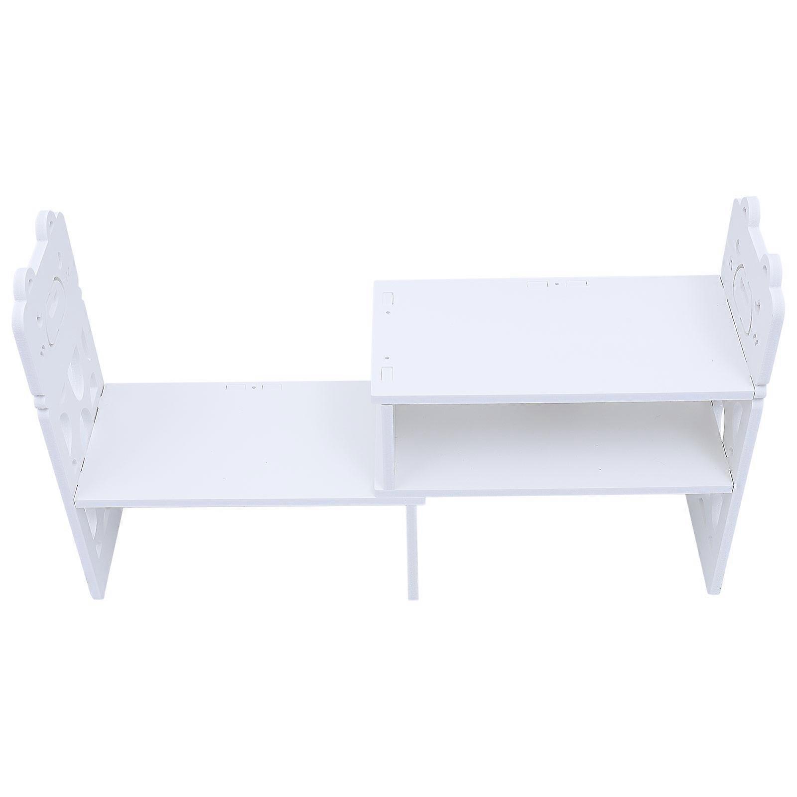 Desktop Shelf Unit Creative Design White 38.5X33.5X7CM File Organizer Home Office 1Pack