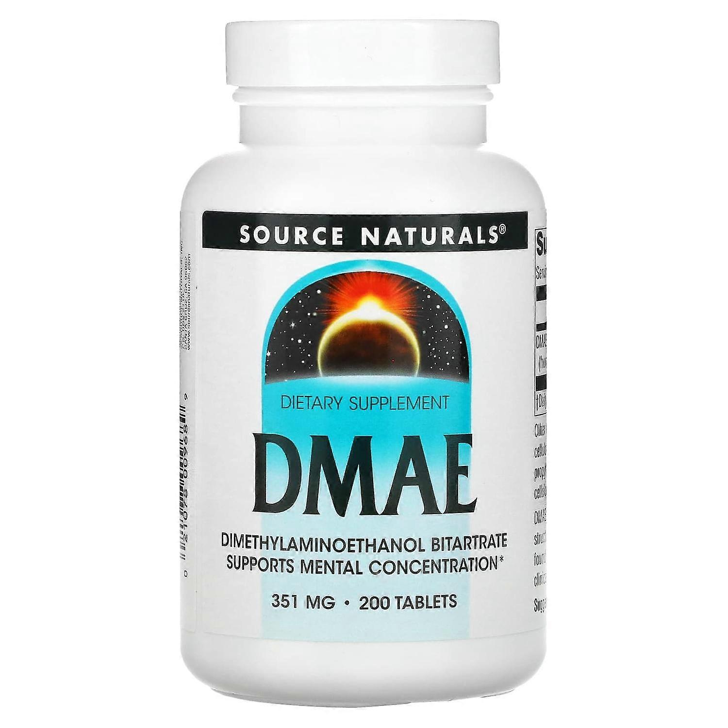 Source Naturals, DMAE, 351 mg, 200 Tablets