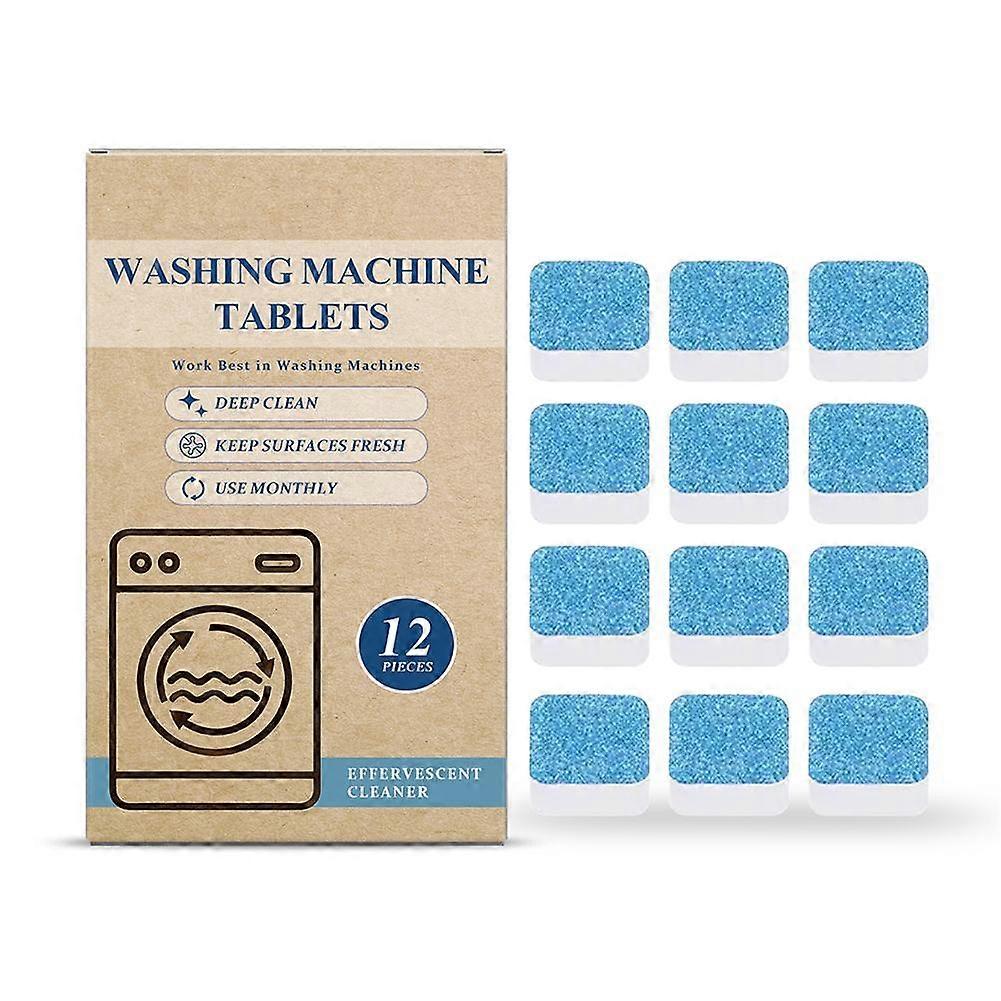 Washing Machine Cleaner Tablets 12 Pack Lemon Scent Deep Clean Descale Remove Odor For Top Loader Front Loader