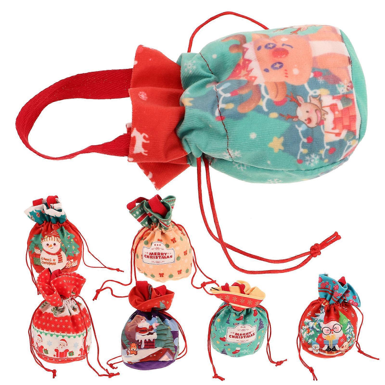 Reusable Christmas Bags 28 Pcs Ideal For Candy Storage And Packaging Square Drawstring Closure Design