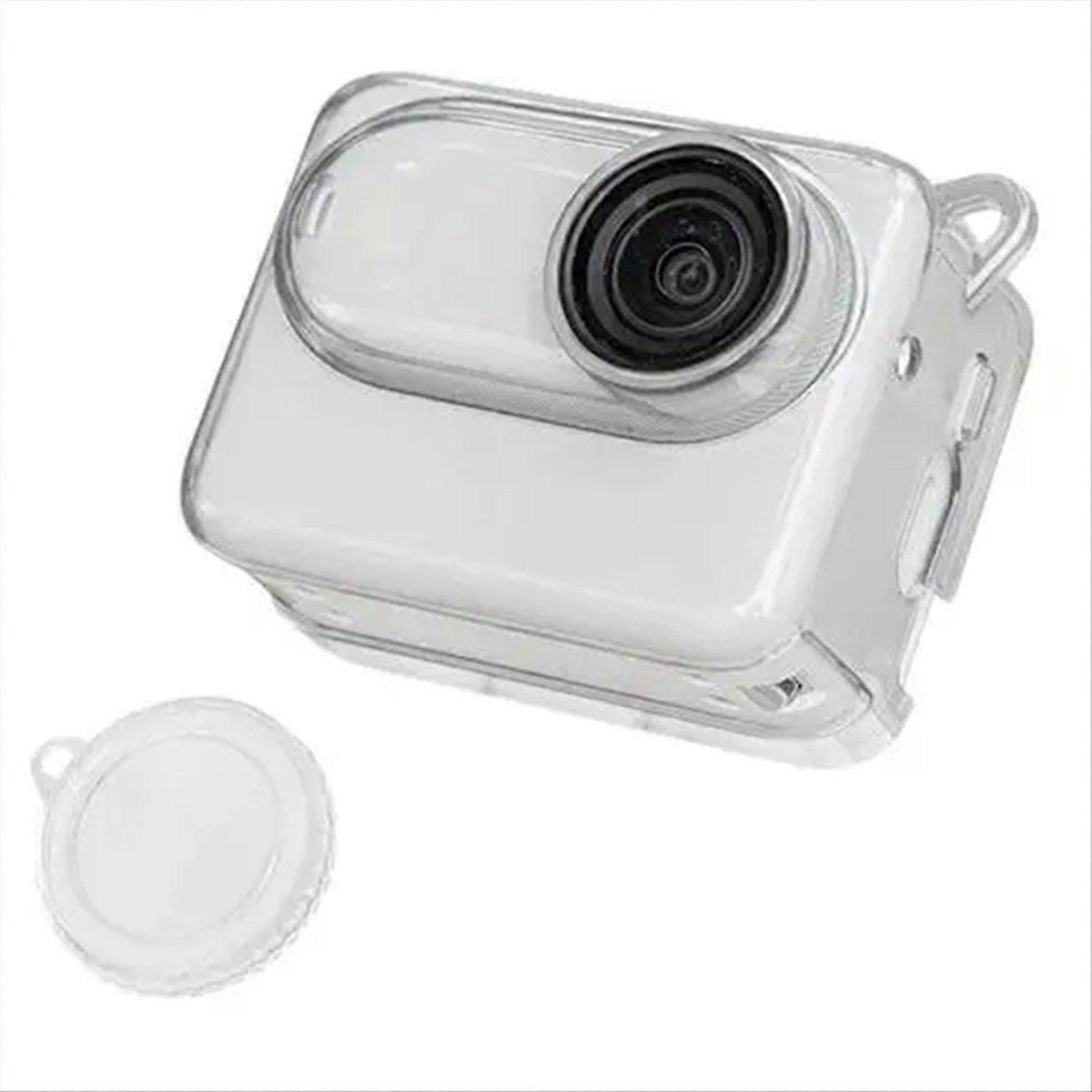 Soft TPU Anti-Drop Protective Case for GO 3 / 3S Camera Body Protective Case with Lens Cover Transparent