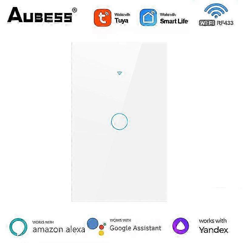 US WiFi Smart Touch Light Switch 1/2/3/4 Gang Two Wiring Method Tuya Smart Life Control Via Alexa Google