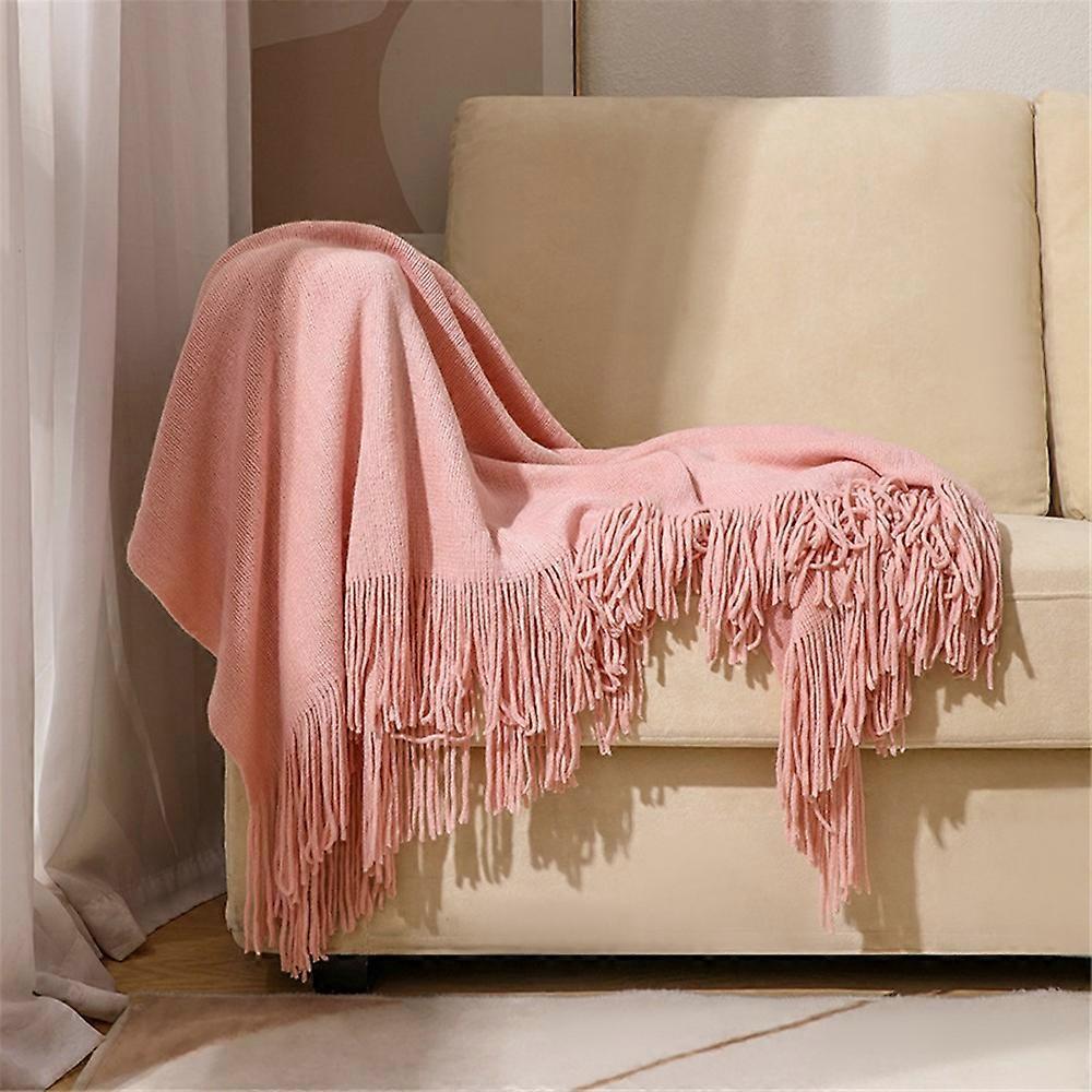 JB015 130x240cm Knitted Throw Blanket Solid Color Soft Cozy Multifunctional Blankets