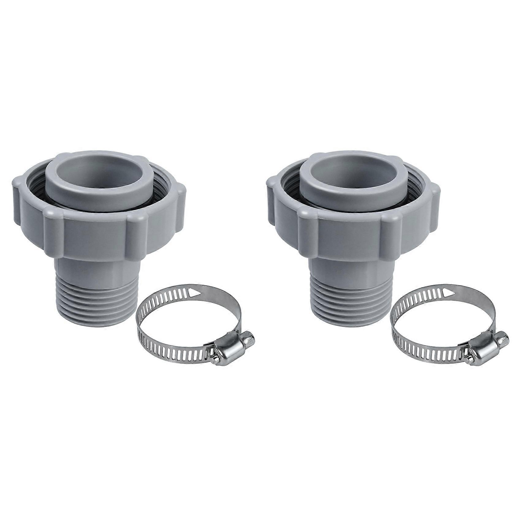 2X Swimming Pool Drain Fitting Connects Fit for Coleman Pools, ID 1.5Inch Connect to the Bottom of the Pool, OD 1Inch