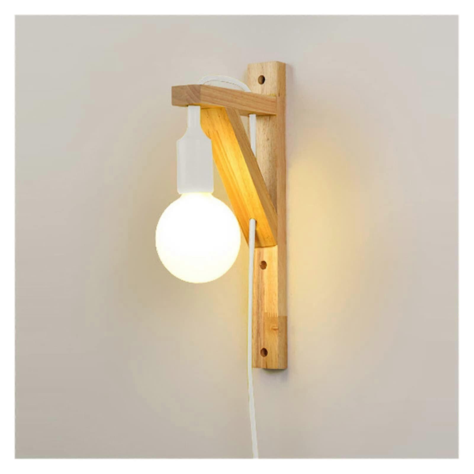 Modern Wall Lamp Solid Wood Macaron Wall Sconce Red Bulb Not Included