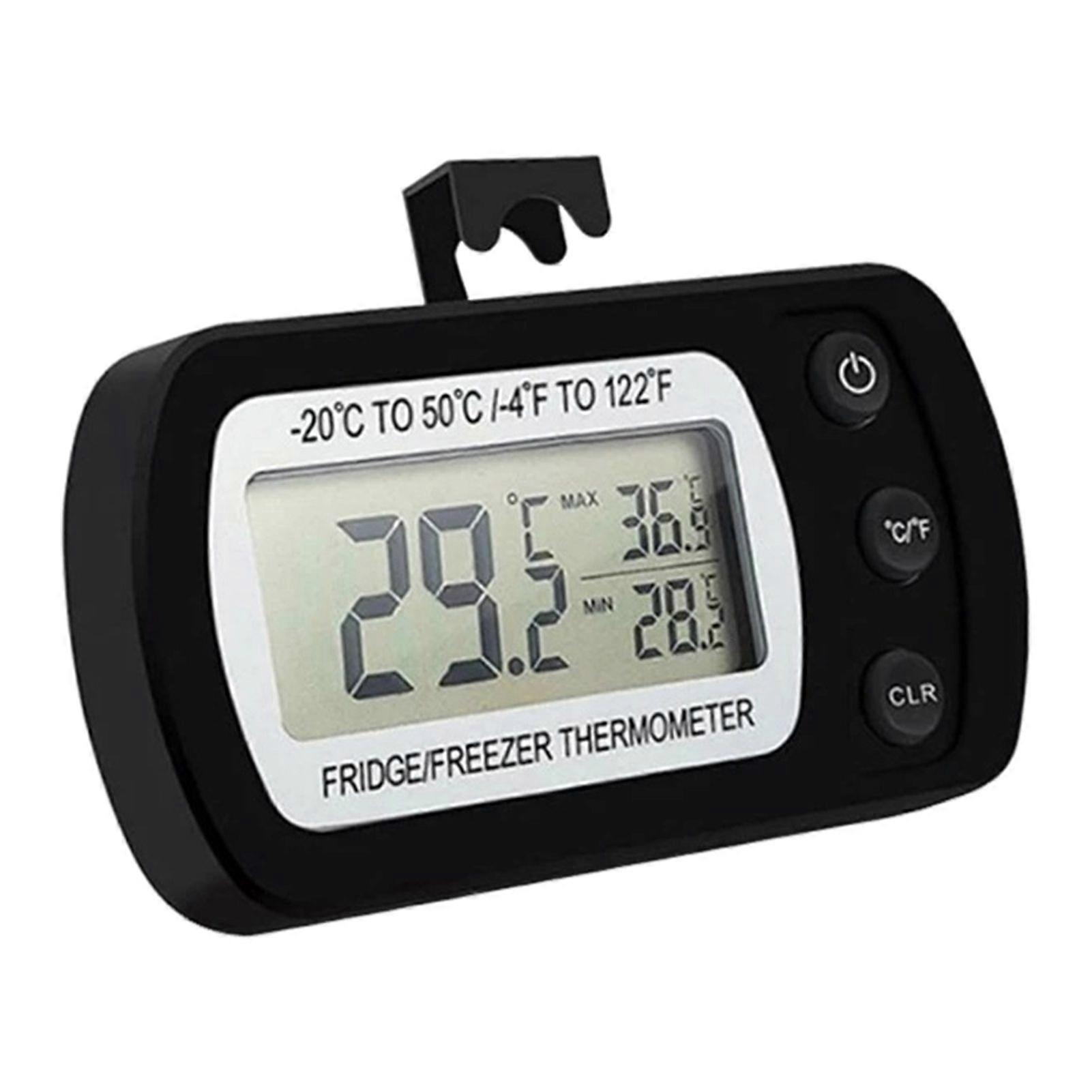 Refrigerator Thermometer with LCD Display Waterproof Freezer Fridge Thermometer with Max/Min Record High Precision Refrigerator Thermometer for Room C