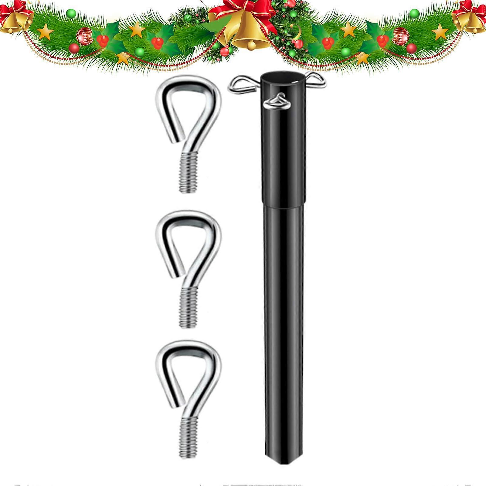 Tree Height Extender 37x3 CM Iron WearResistant Christmas Tree Riser, Easy Install Base Extension Pole for Porches and Gardens