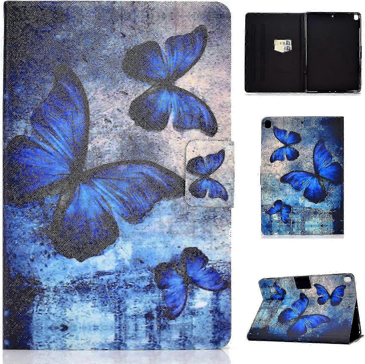 Ipad 10.2 Generation Protective Cover Pu Leather Wallet Flip Stand Case With Card Slot And Auto Sleep / Wake Up Function For Ipad 10.2, Butterfly
