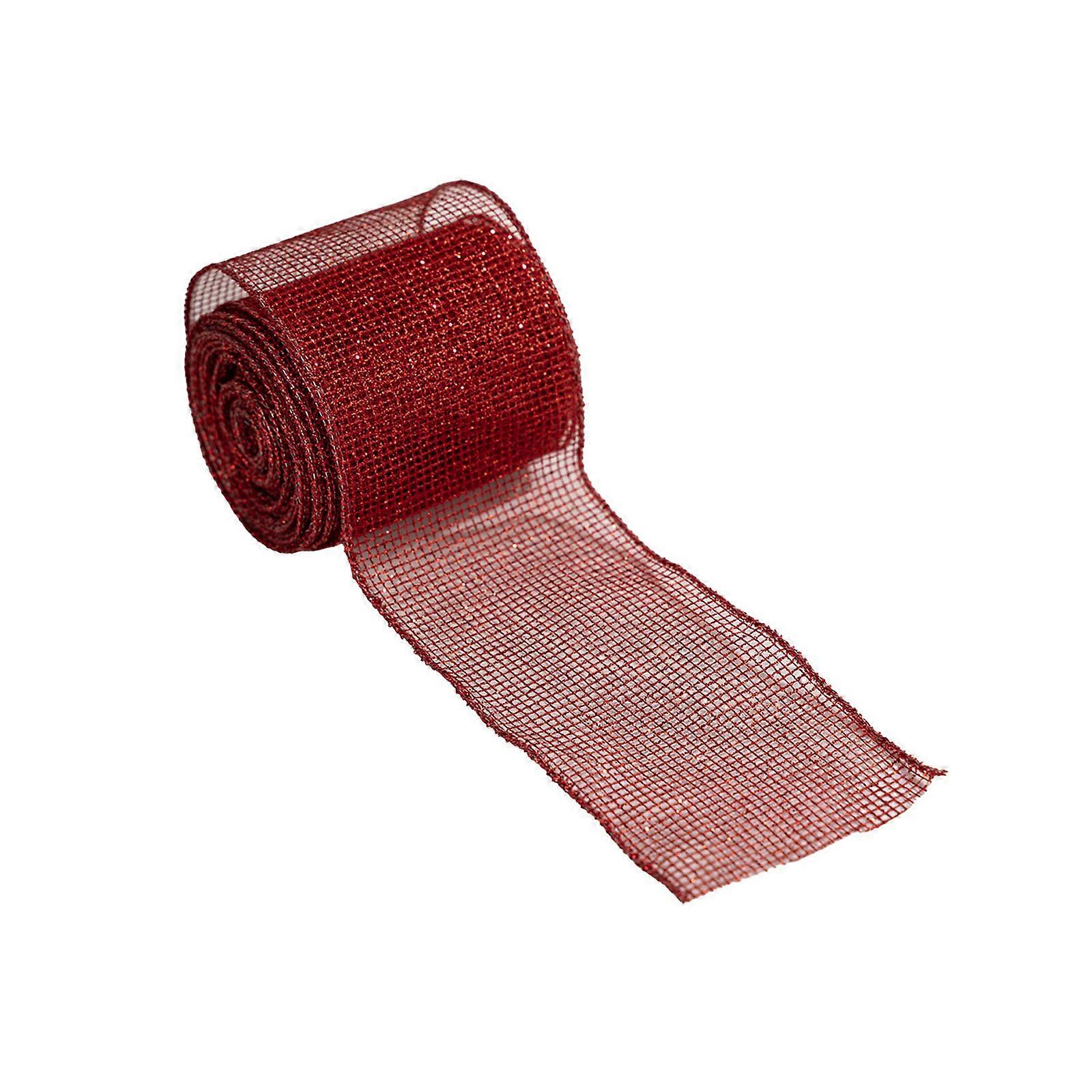 Soft Fabric Decorative Ribbon Roll With Multiple Color Option To Elevates Holiday Crafts And Gift Presentation Styling  Red