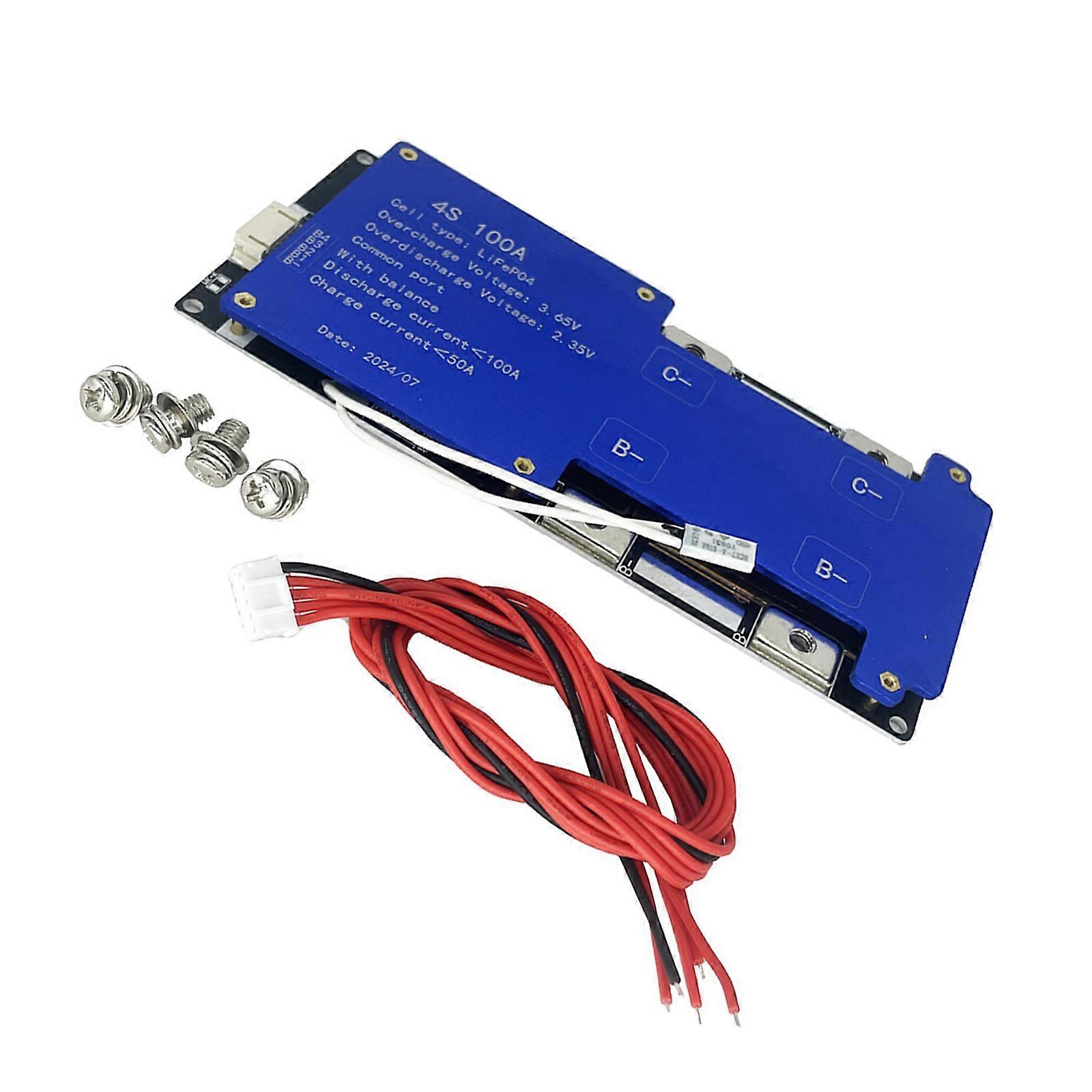 Effective 4S LiFePO4 Battery Protections Module 100A Discharge Aluminum Case Thermals Management Equalizers Module Multicolor