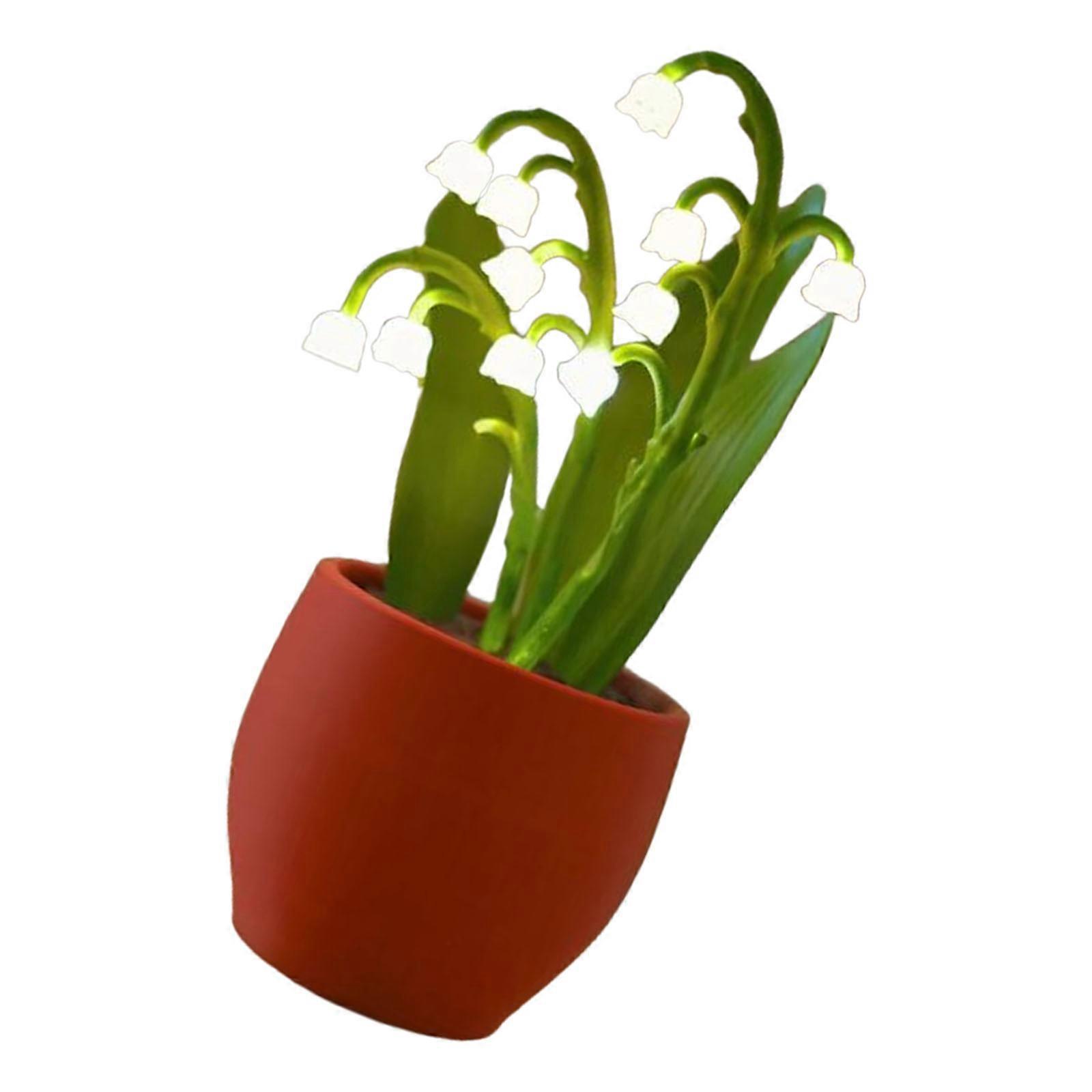 Decorative Lilys Night Light PETG Texture Touch Dimmer Control Low Noise Bedroom Lamp for Wall Tabletop Shelf Display Multicolor