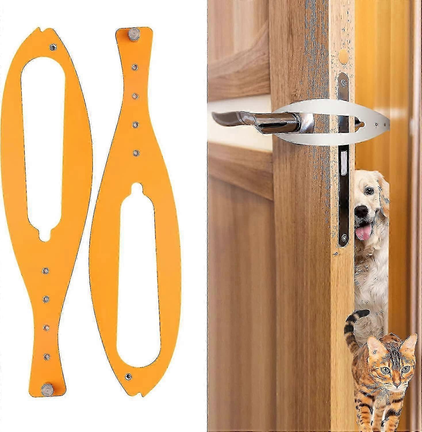 2pcs Cat Door Holder Latch, Flex Latch Cat Door Stopper With Adjustable Strap 2.5-6" Wide, Easy To Install -t f54