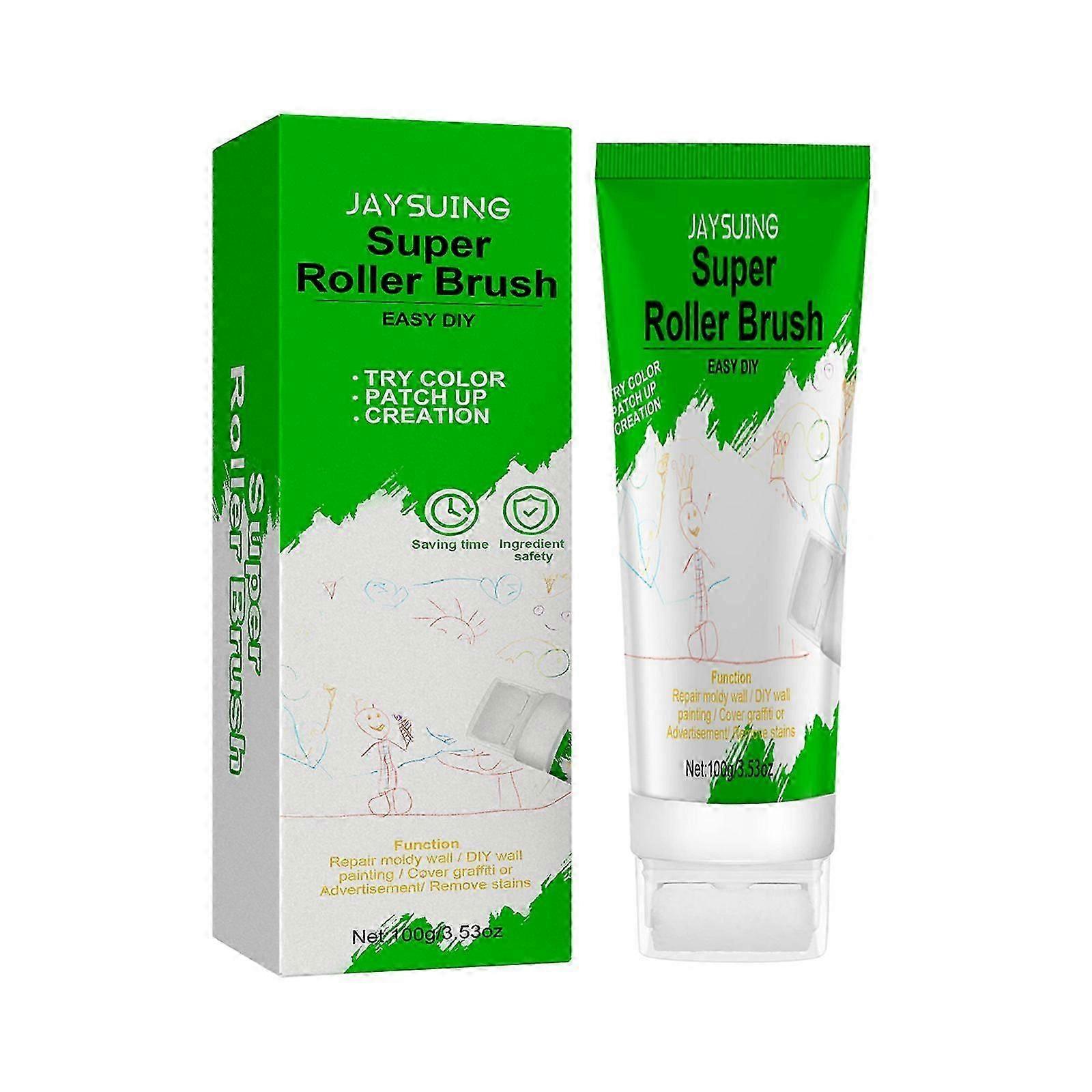 Wall Repair Paste with Roller Brush - Quick, Easy Stain  Crack Fix, No Odor, 100g