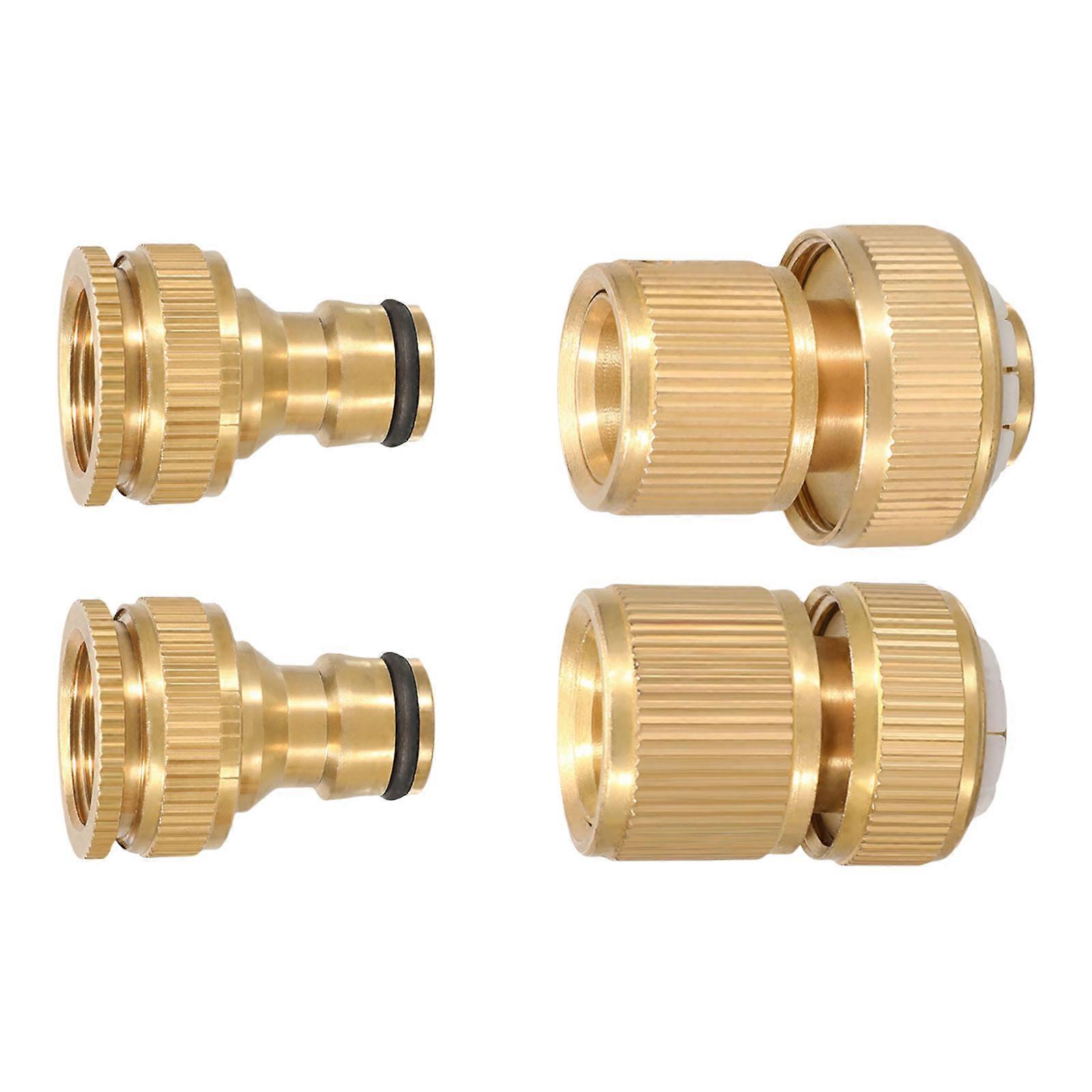 Brass Garden Hose Quick Connection Fittings Weatherproof Seal Easy Installation Tool Frees For Outdoor Watering Systems Multicolor