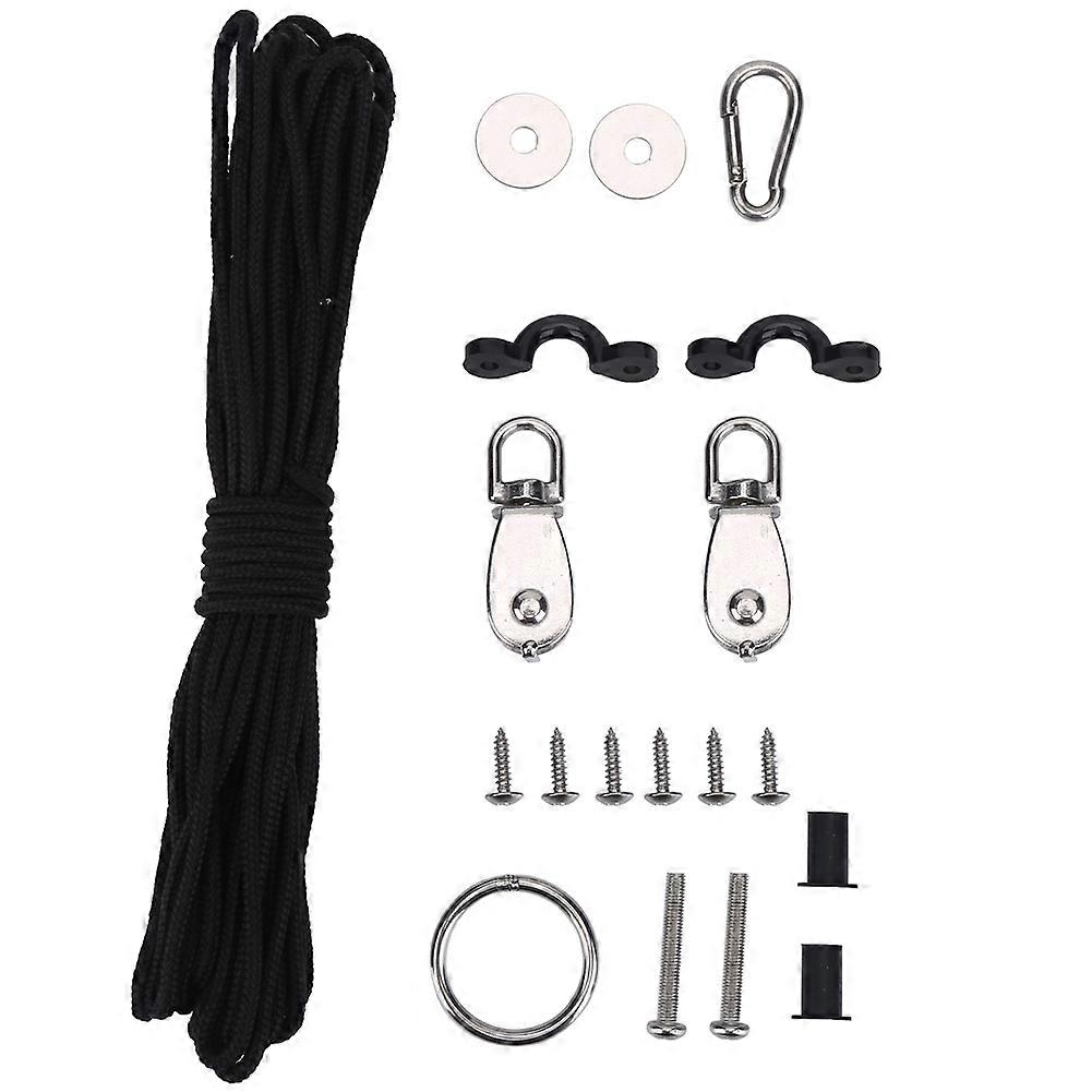Stable Kayak Canoe Anchor Trolley Kit System with Pulley Pad Eye Ring Hook Accessory Set