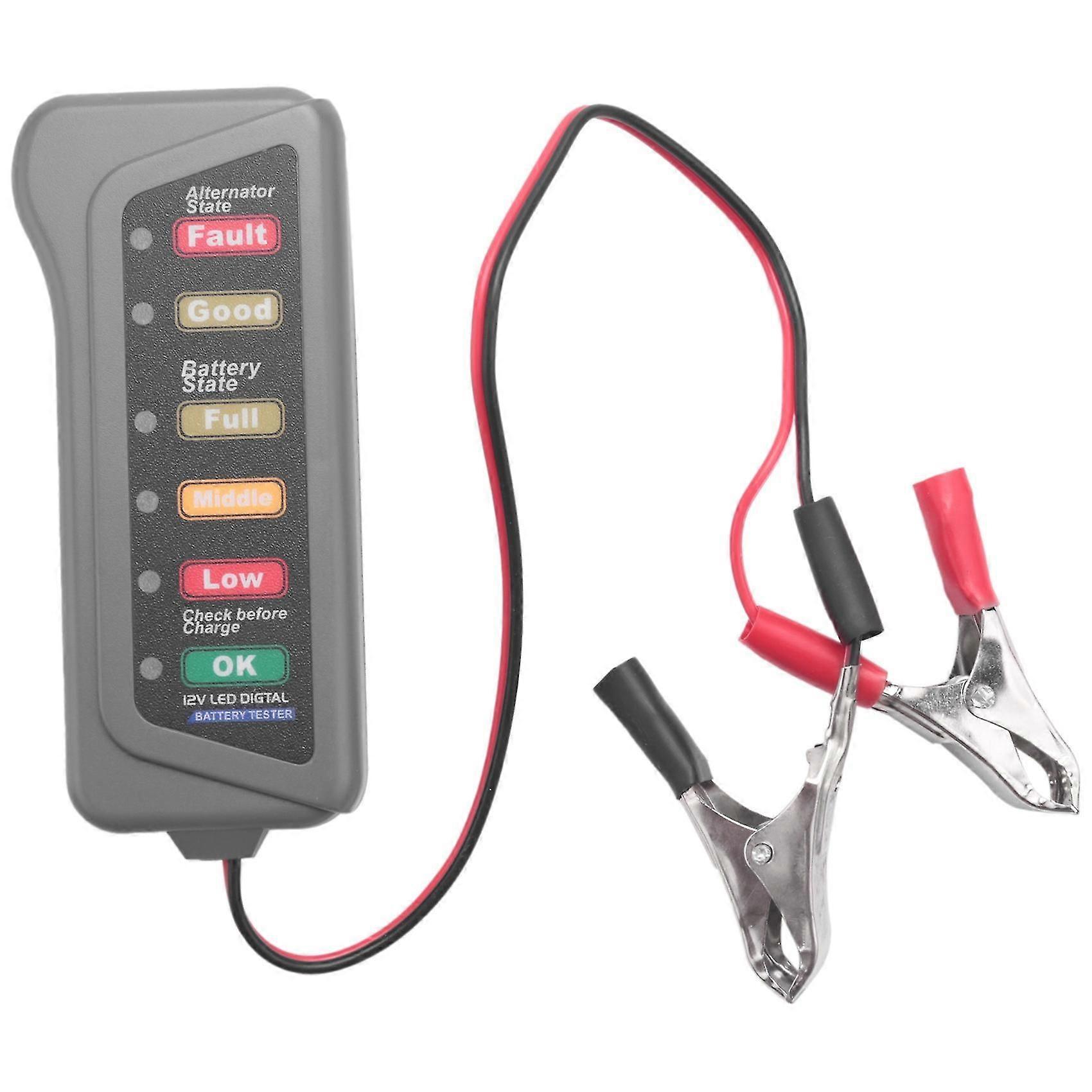 12v Car Battery & Alternator Tester - Test Battery Condition & Alternator Charging (led Indication) (haoyi