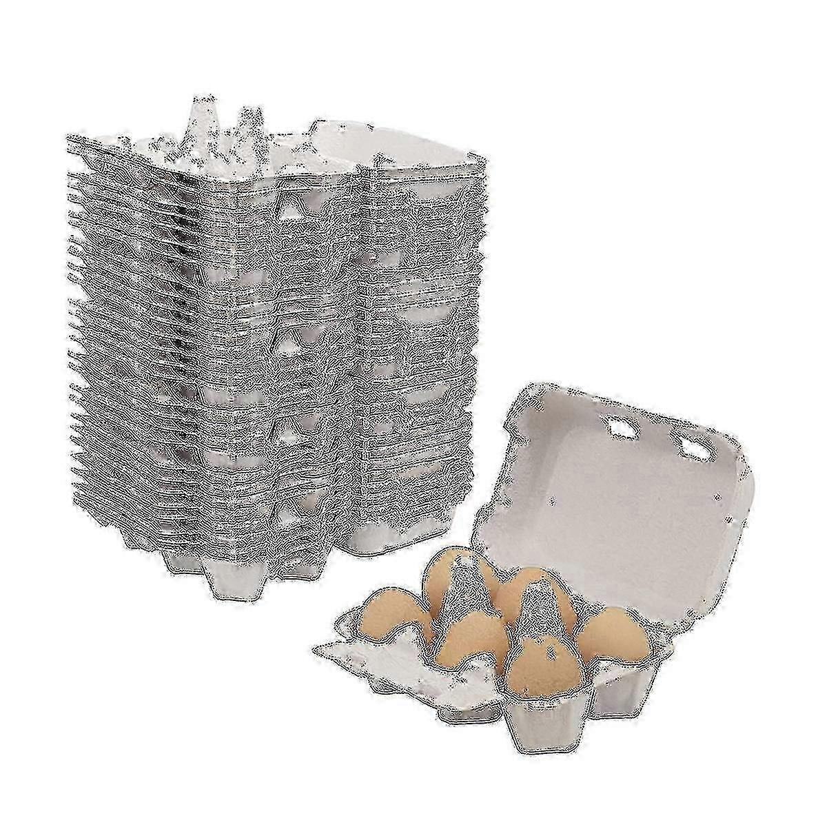 30 Pieces Paper Egg Cartons For Chicken Eggs Pulp Fiber Holder Bulk Holds 6 Count Eggs Farm Market -CDSX