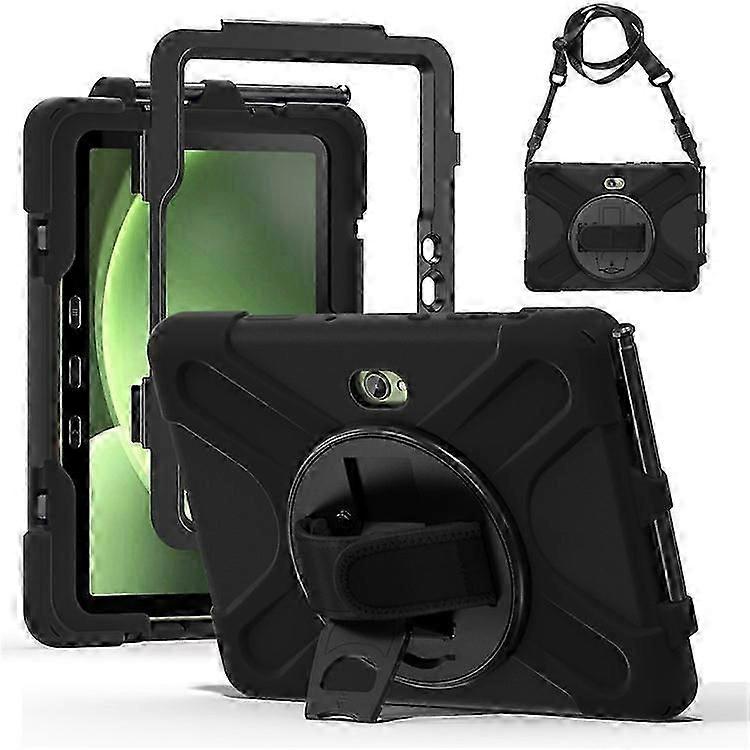 For Samsung Galaxy Tab Active5 Pro X350 X356B Active Pro T540 T545 T547 Active4 Pro T630 T636 Kickstand Case Cover with Shoulder Strap Black_yyc