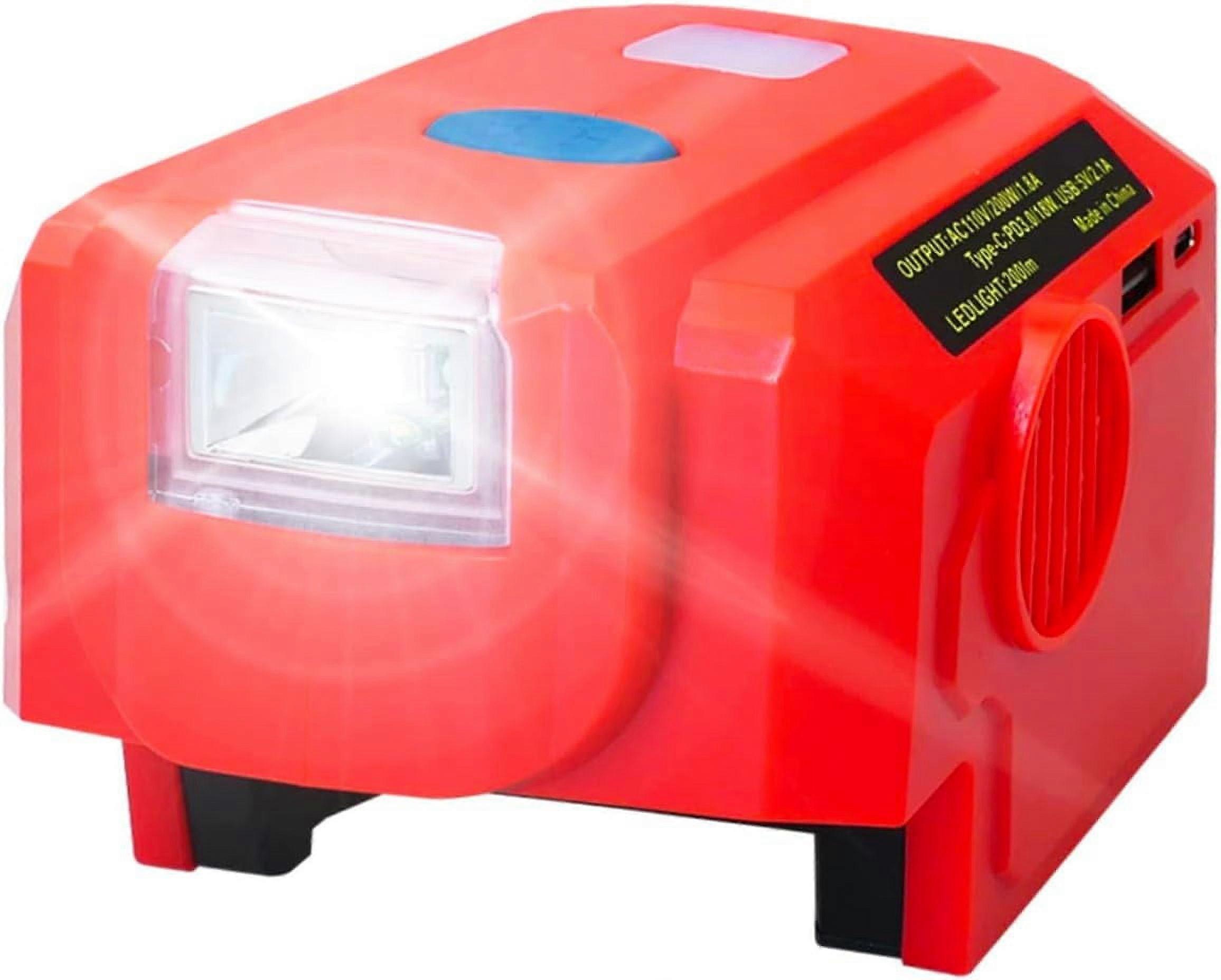 200W Power Inverter Generator Fit for Milwaukee M18 18V y, DC 18V to AC 110V-120V Portable Power Station with USB
