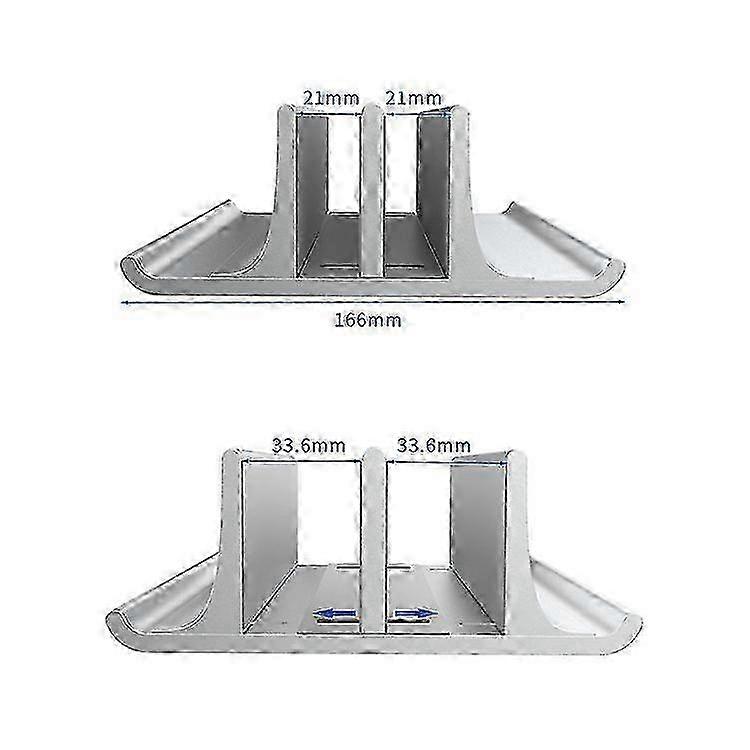 Universal Portable Aluminum Alloy Double Slot Width Adjustable Laptop Vertical Storage Stand Base 2025