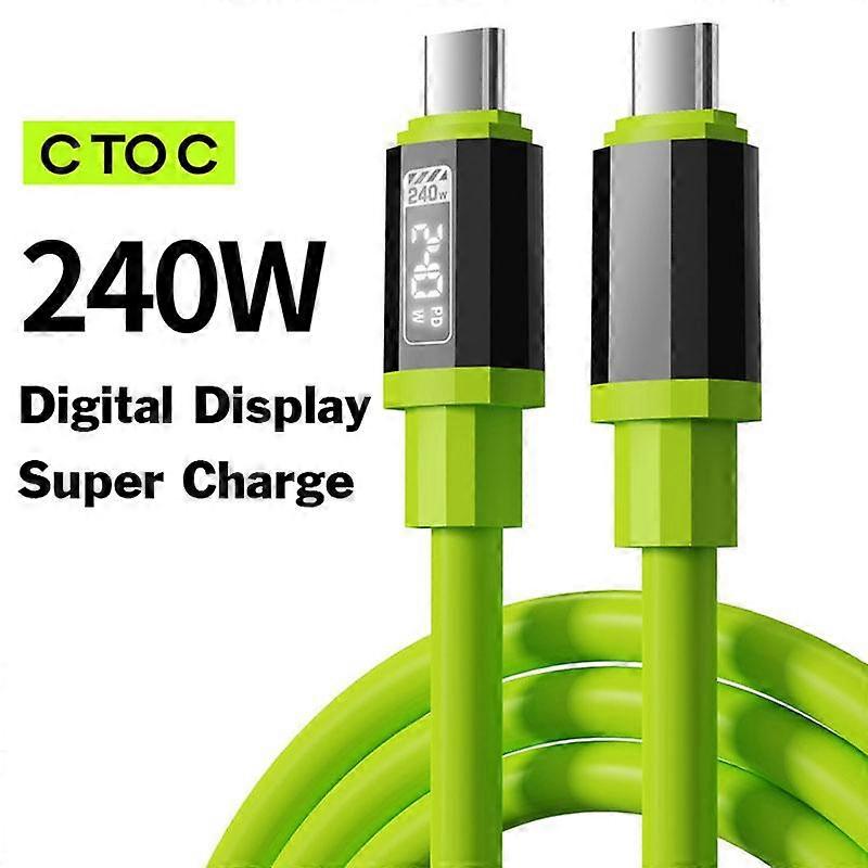 1.5M 240W Fast Charge Cable Power Digital Display Type-C To Type-C 6A Super Charging Type-C to 8Pin Data Cable For iphone 16pro