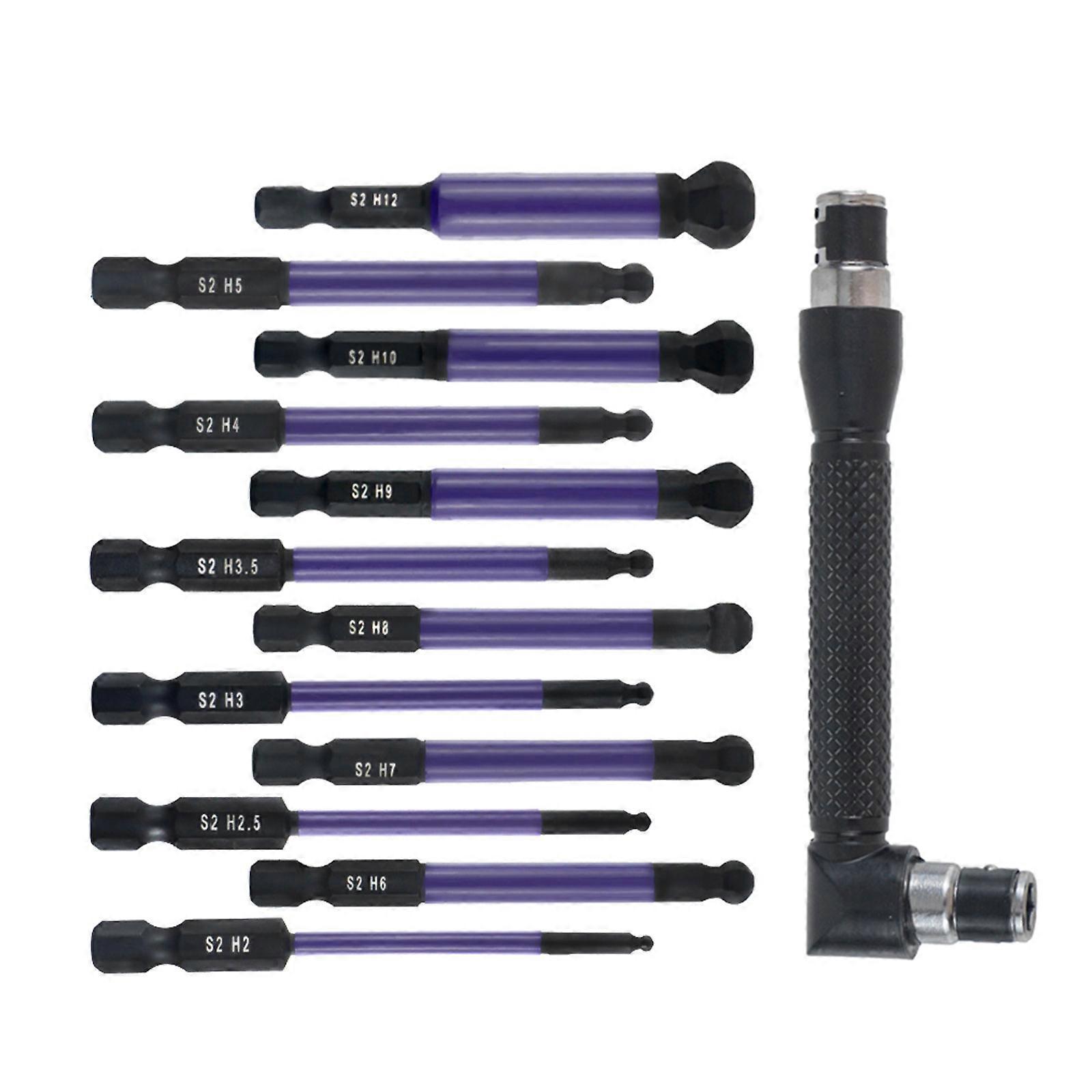 12Pcs/set Allen Wrench Drill Bit Set Magnetic Hexagonal Drill Bit Rustproof Manual Maintenance Tool High Hardness Multicolor