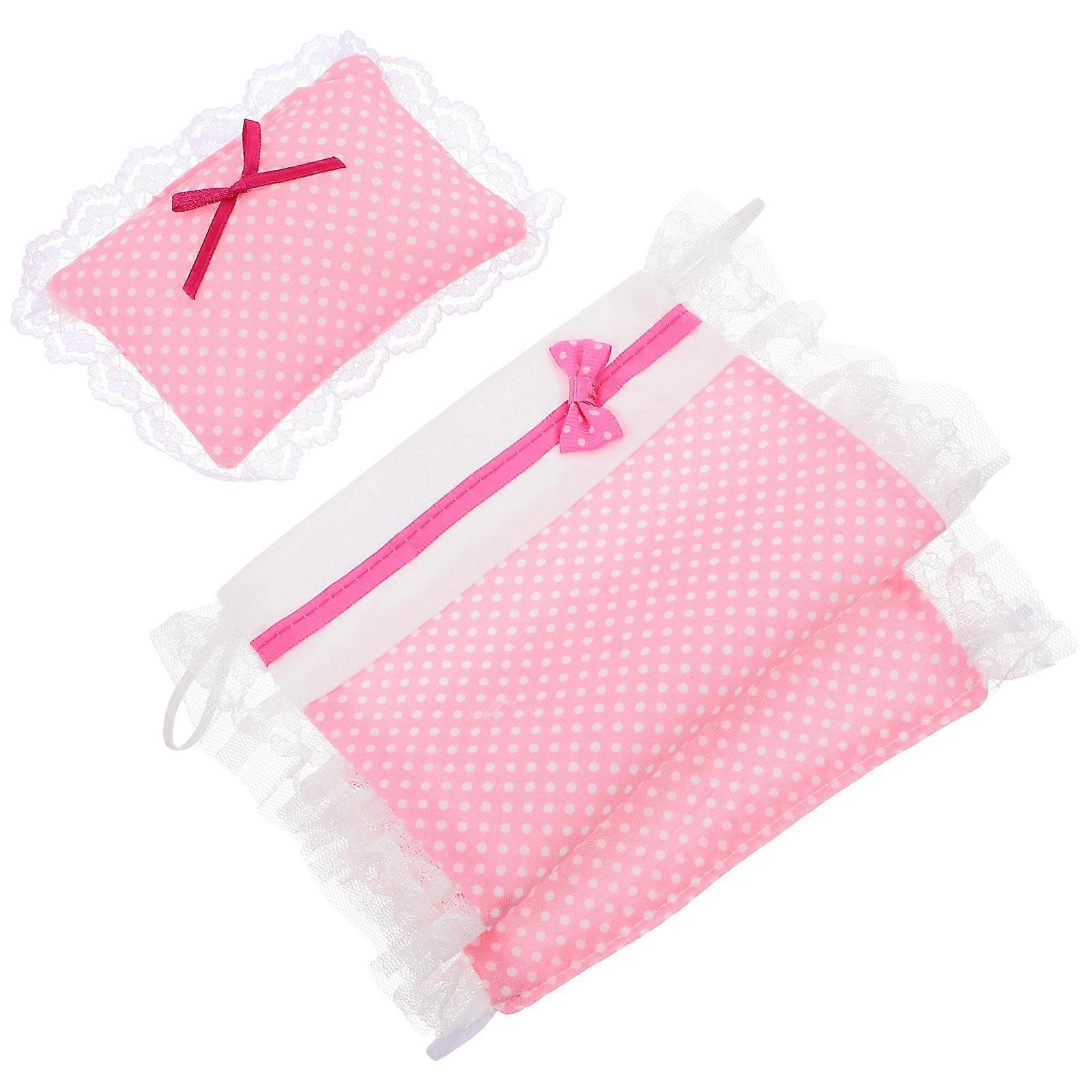 Comprehensive Doll Bedding Set For Pretend Play Bedrooms 23X17CM Multi Realistic Design 1 Set