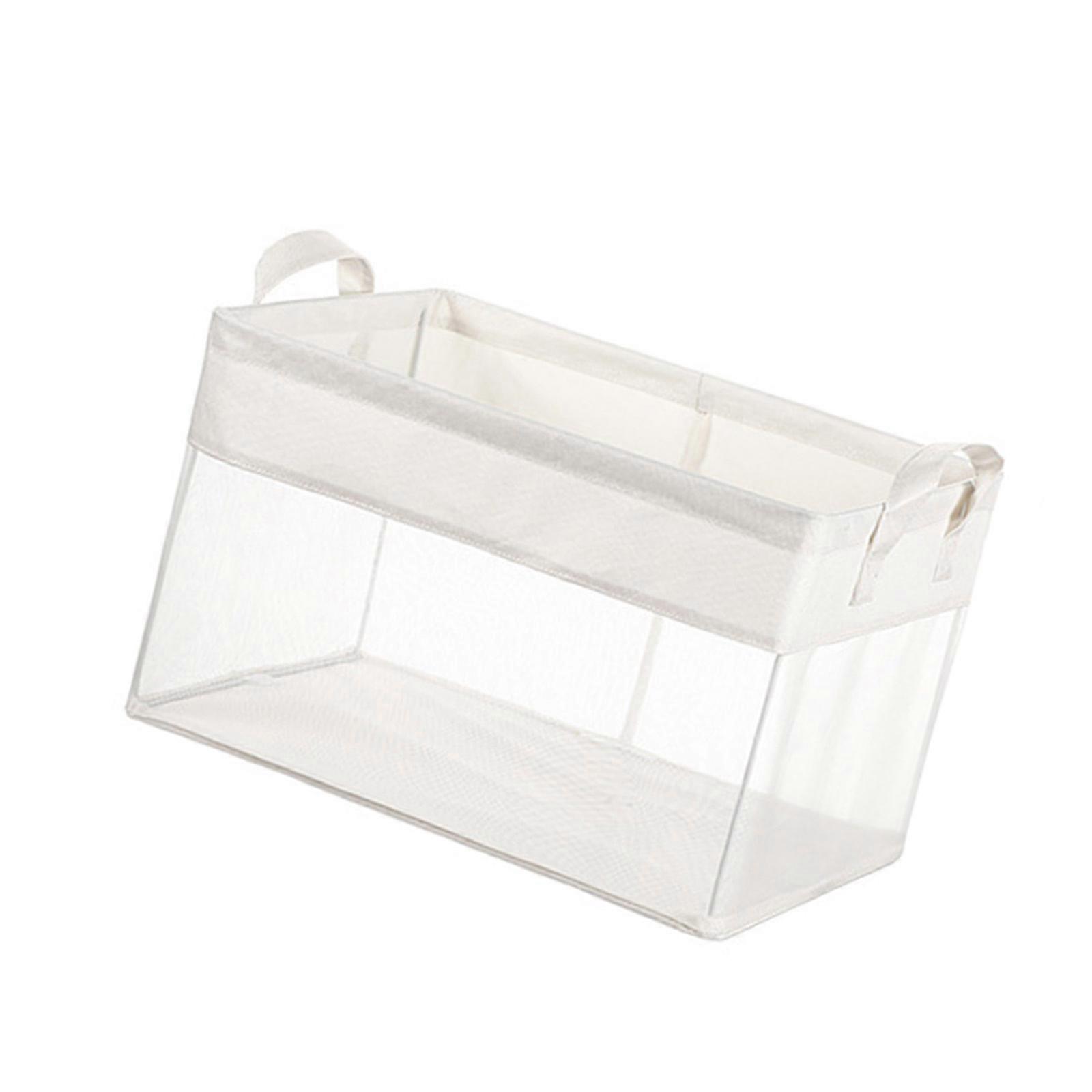 Strong Collapsing Fabric Storage Container Ventilated Net Plan Reinforced Base Perfect For Blankets Towels Seasonal Clothing Organization  M