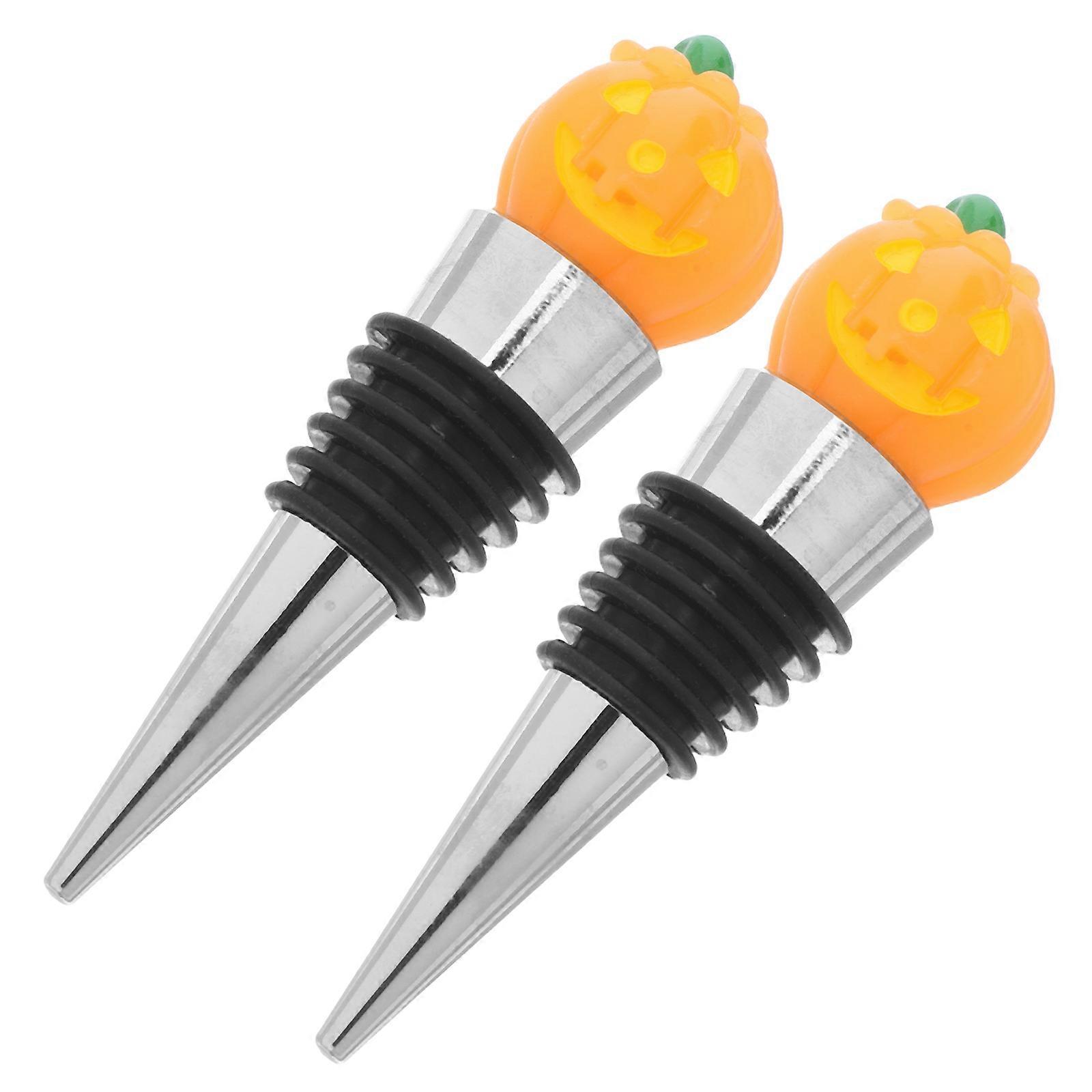 Halloween Pumpkin Stoppers Hat Cap for Party Use 2Pcs