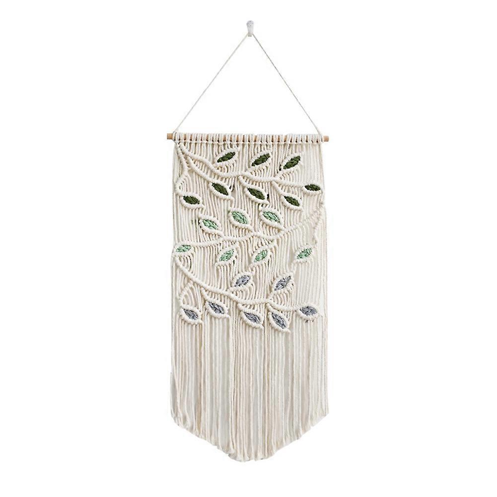 Leaves Macrame Wall Hanging Green Leaf Macrame Wall Hanging Decor-B