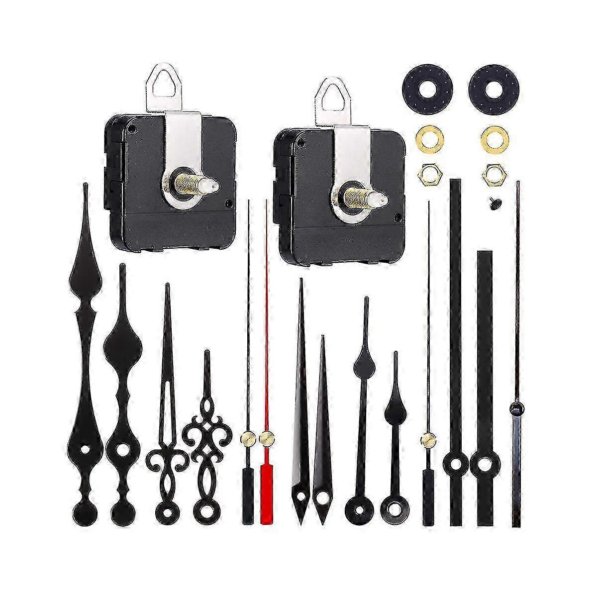 2 Pcs High Long Shaft Clock Movement Mechanism With 5 Different Pairs Of Clock Repair Parts Replace p
