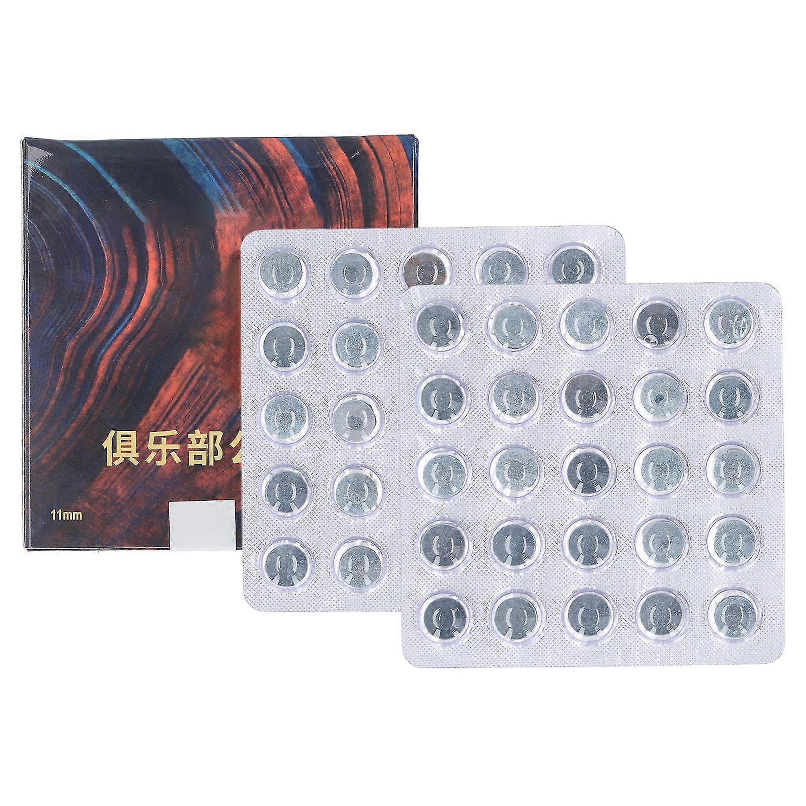 50-Pack PU Hard Replacement Tips for Billiard & Snooker Cues - 11mm/0.43in