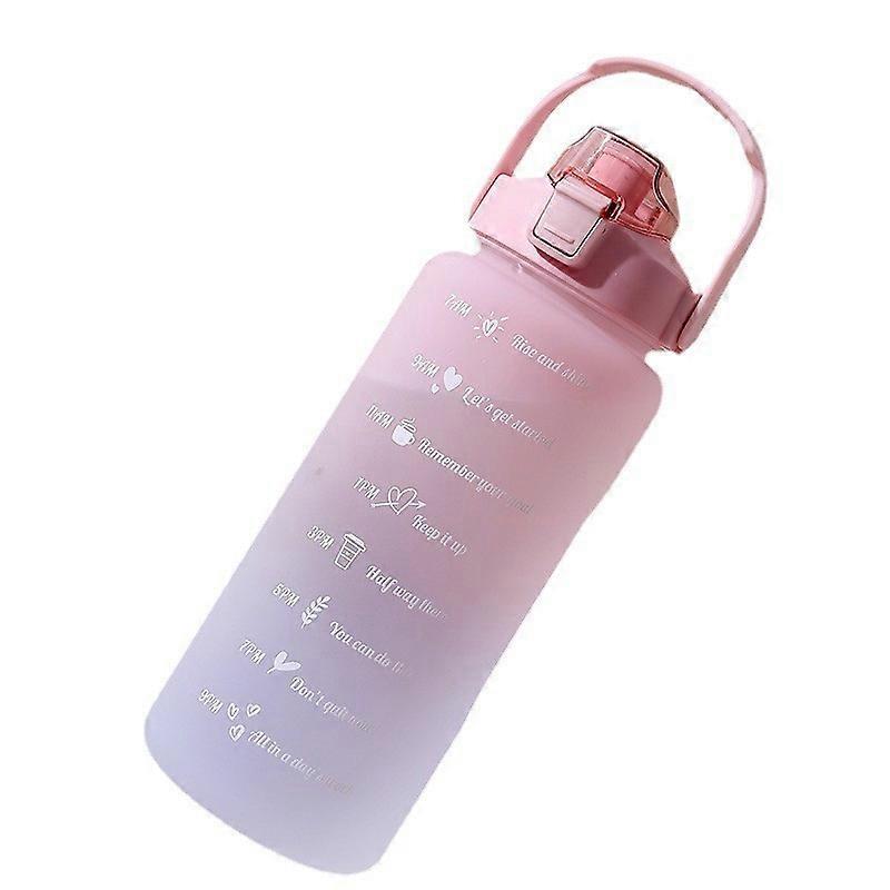 2L Gradient Purple Motivational Time Marker Water Bottle BPA Free with Straw Leakproof Flip Lid