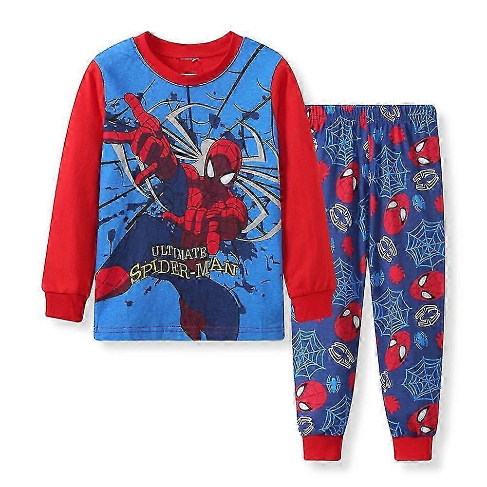 3-7-vuotiaat lasten pojat Spiderman Batman pyjamat pitkähihainen T-paita pitkät housut pyjama setti supersankaripyjama