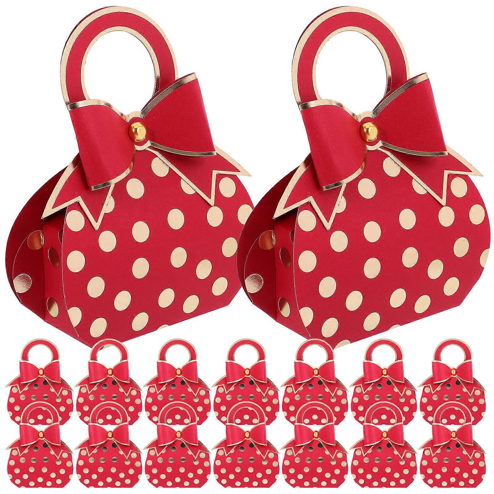 Red Paper Candy Boxes for Candy Storage 50Pcs Elegant Handbag Gift Boxes