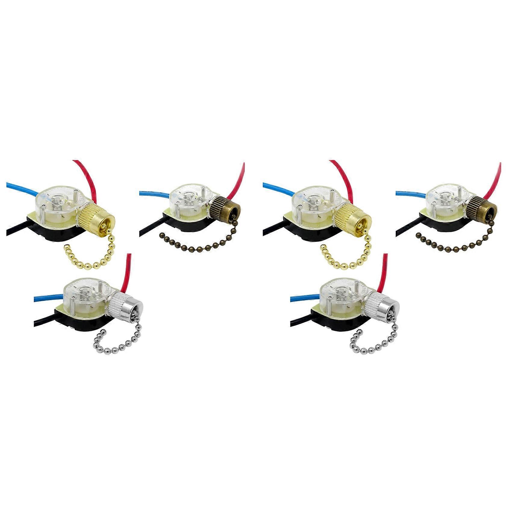 6Pack Ceiling Fan Light Switch ZE-110 Fan Switch 3 Way Speed Fan Switch Ceiling Pull Chain Switch Replacement