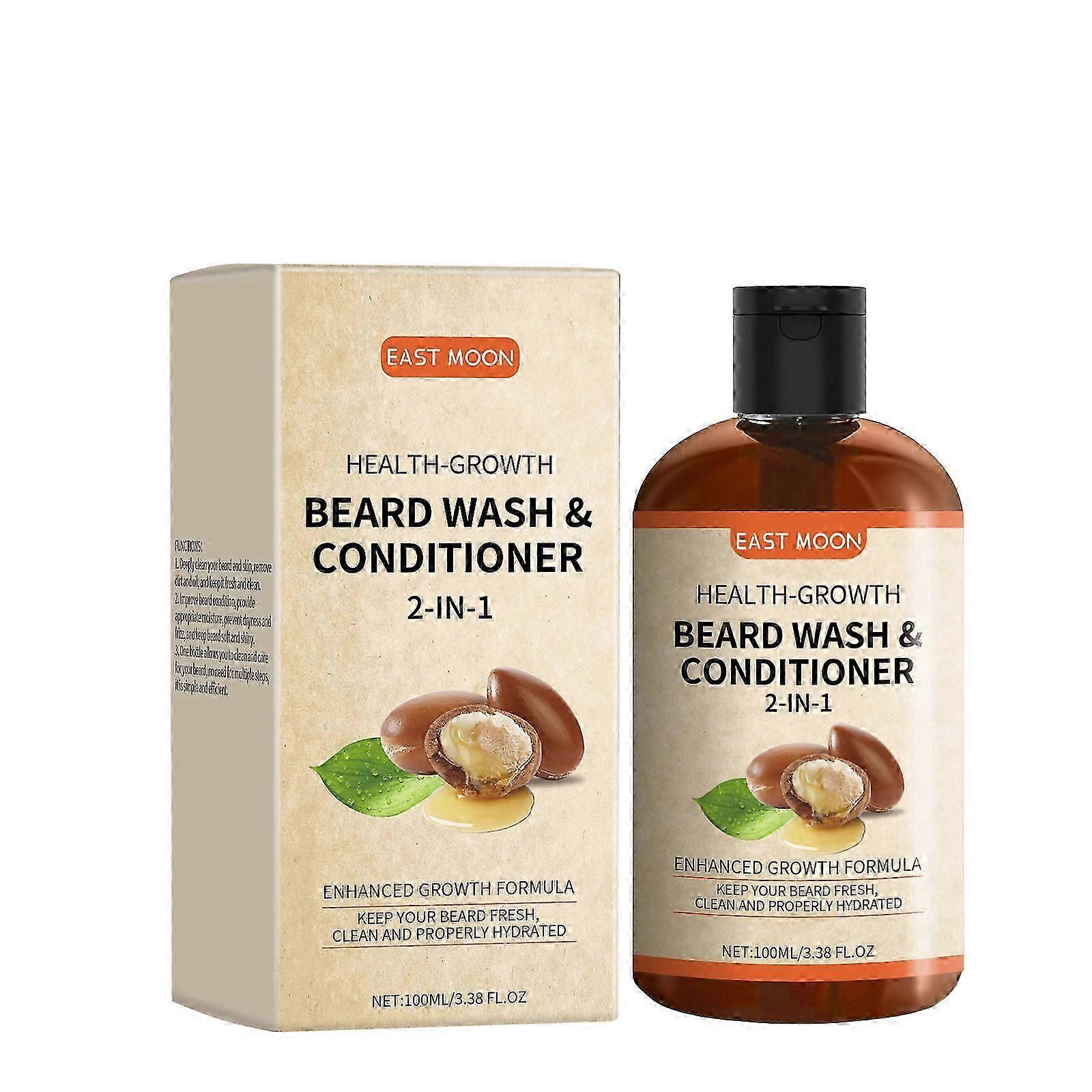 2-in-1 Beard Conditioner with Argan Oil  Gentle Cleansing & Nourishing Care for Soft, Healthy, and Shiny Facial Hair