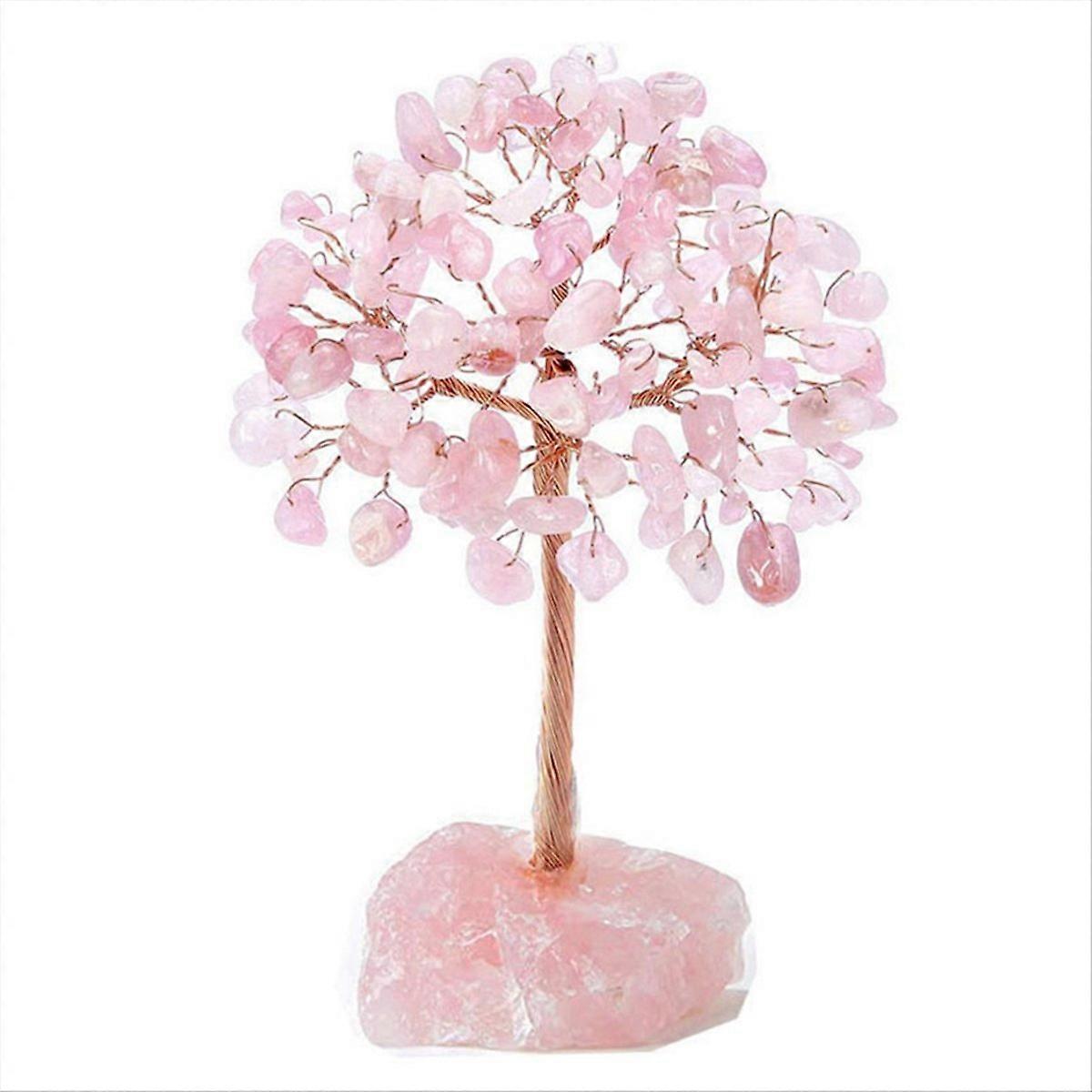 Rose Quartz Crystal Tree,Artificial Crystal and Healing Stone Tree A