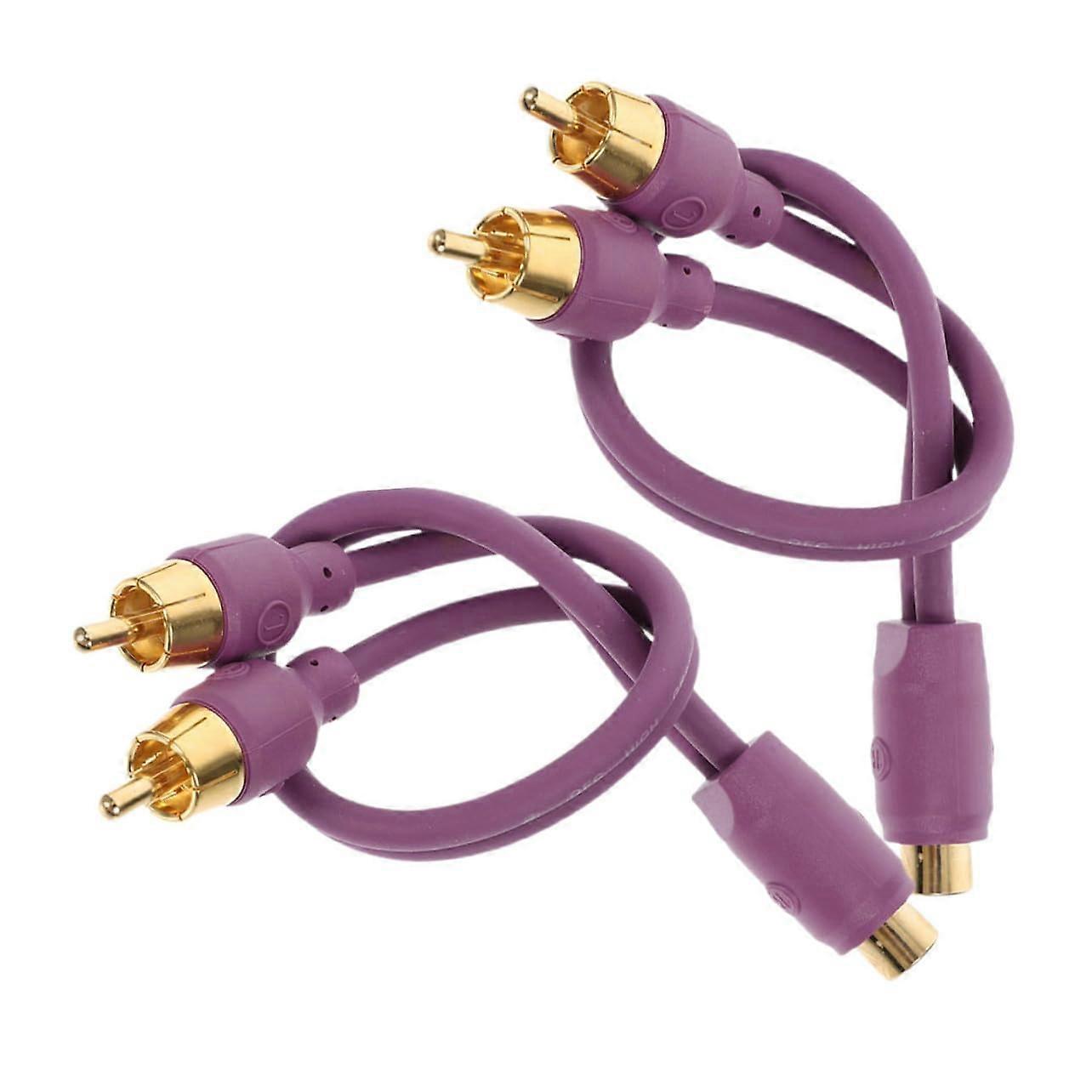 2PCS RCA Splitter Cable Female to Male Y Adapter for Subwoofer Amplifier Dual Speaker Connection