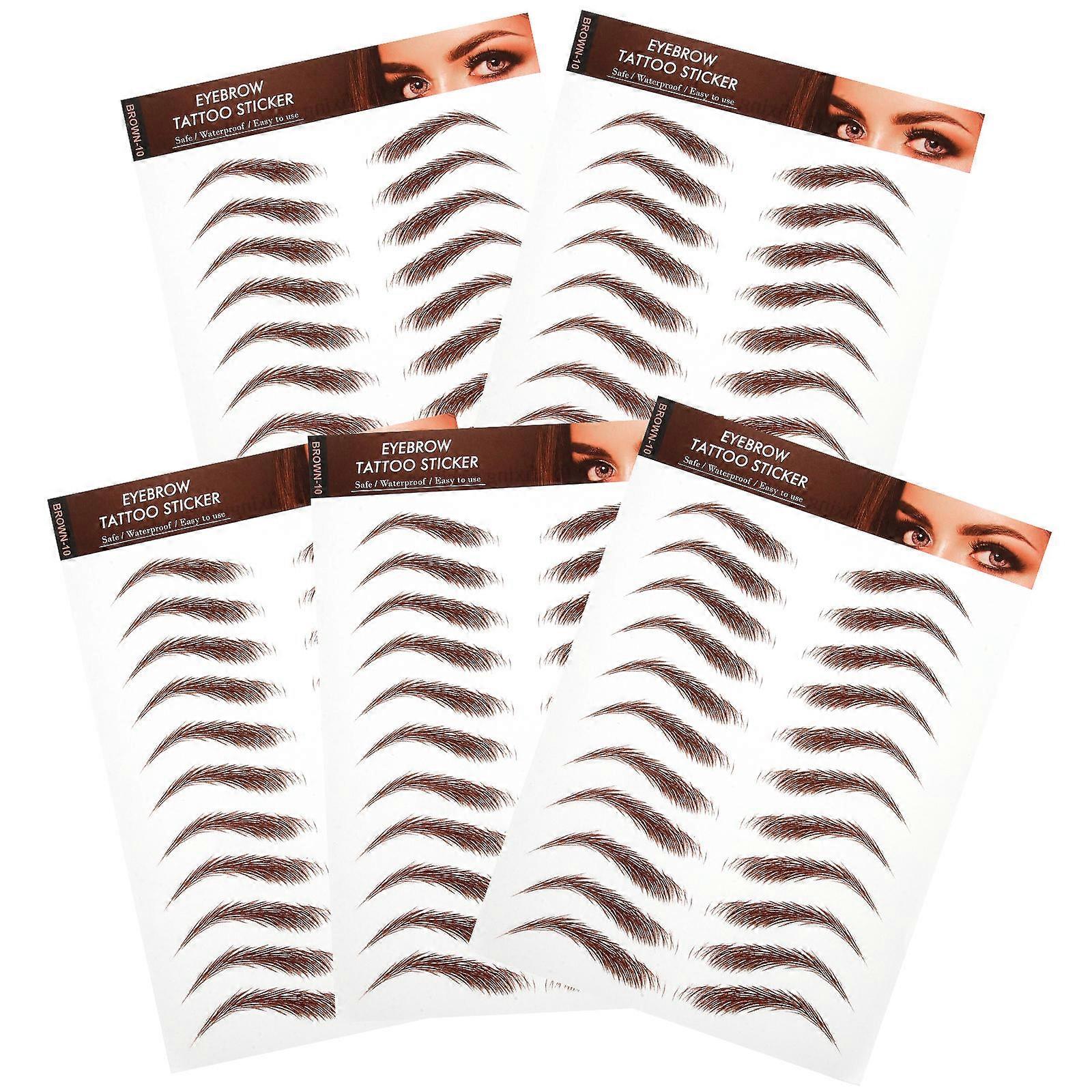 5 Sheets Eyebrow Stickers Simulation Eyebrows Sticker Eyebrow for Eyebrow Grooming Shaping