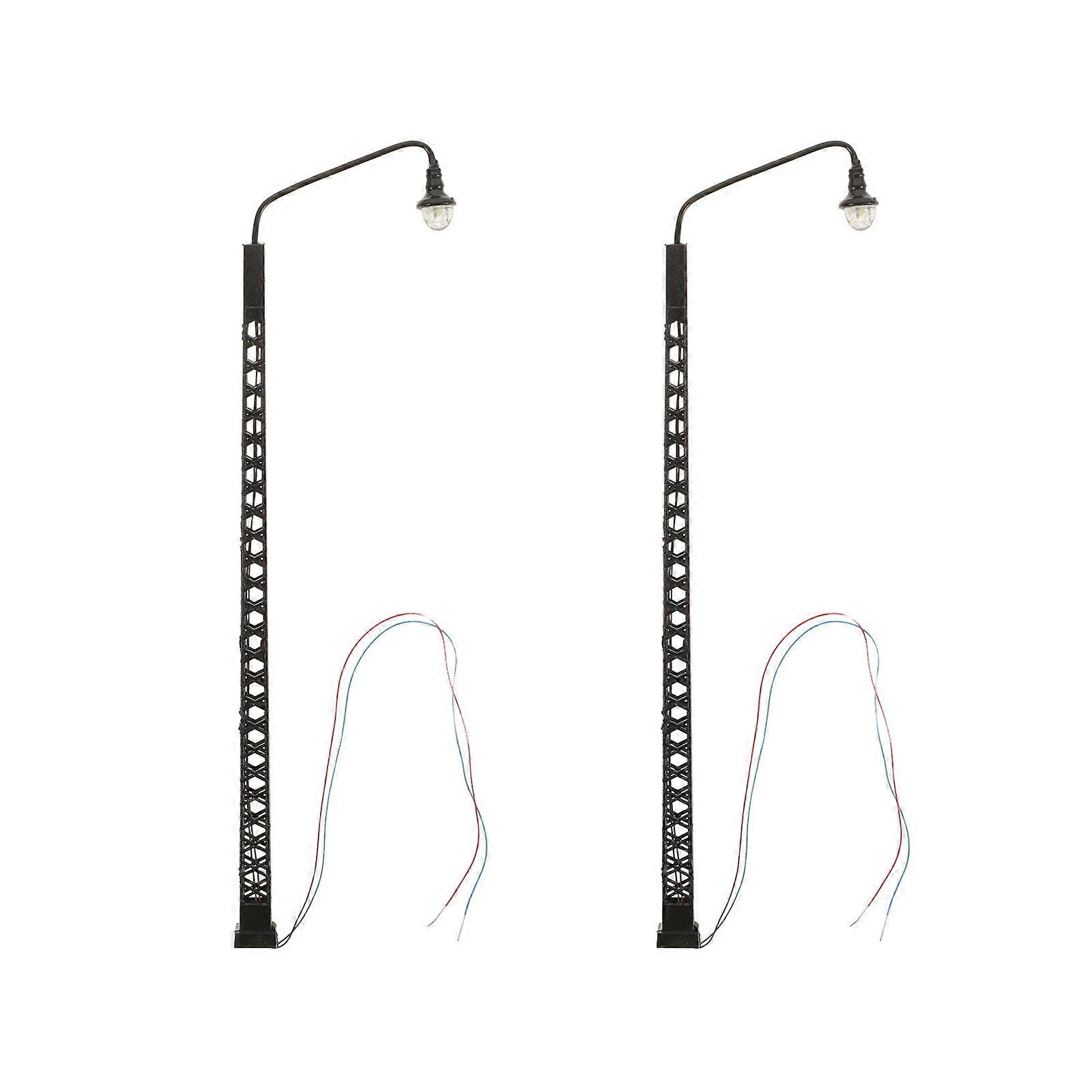 Mini Train Light Model for Sand Table DIY Decor 2Pcs ABS Metal Black