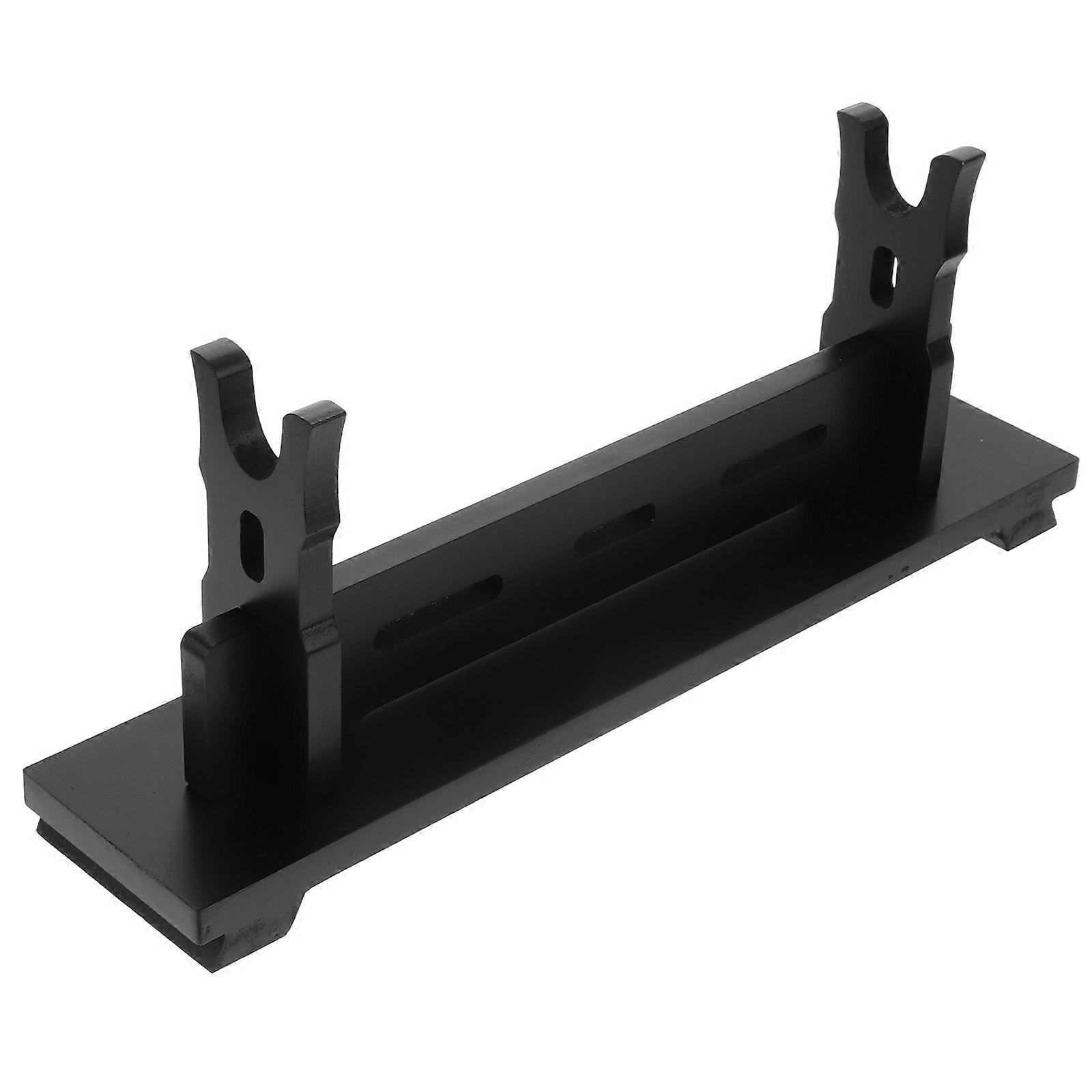 Black Sword Holder Stand Wood for Home Use Single Horizontal Display