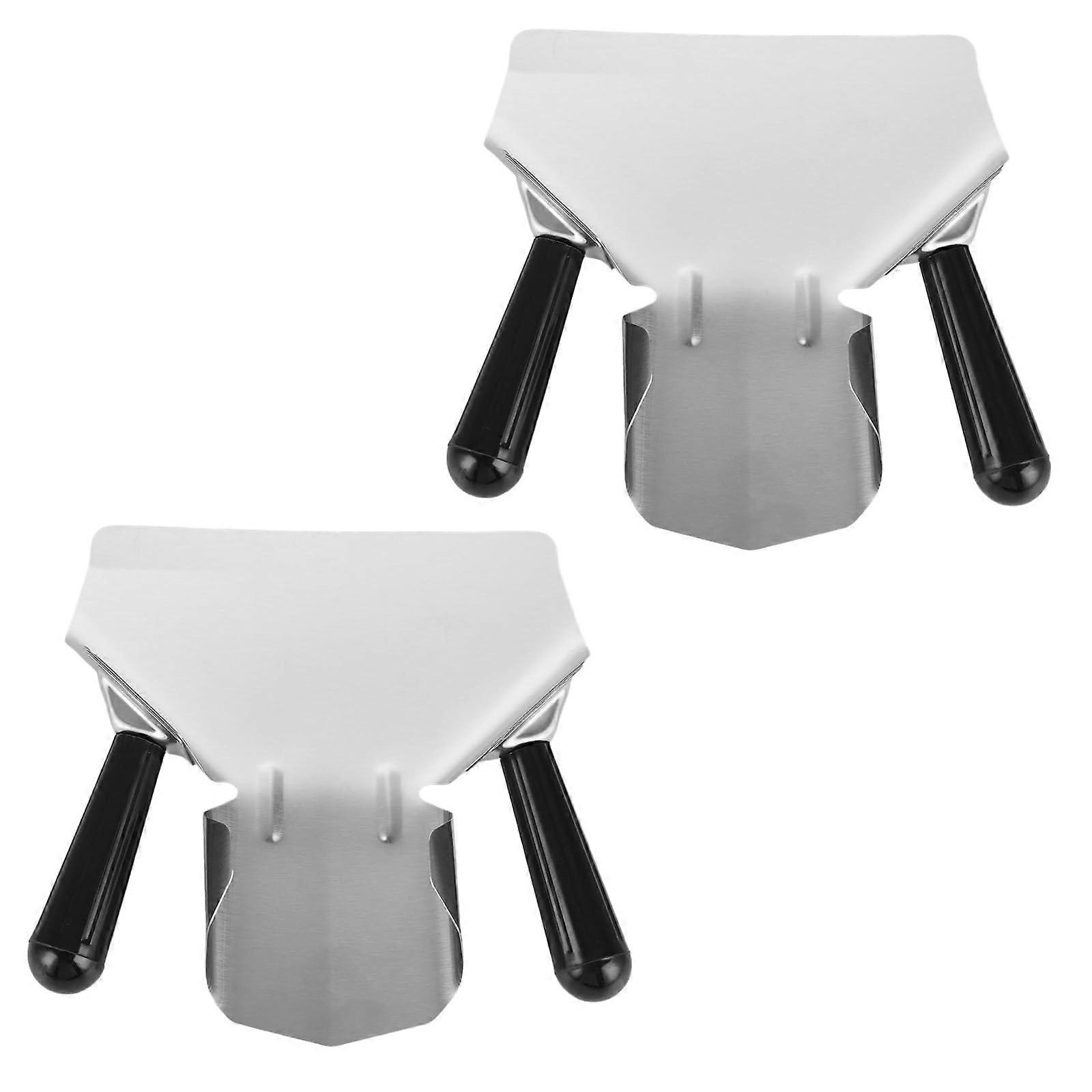 2 Pcs Stainless Steel Double Handle Popcorn Scoop and French Fry Scoop for Snacks Ice and Nuts