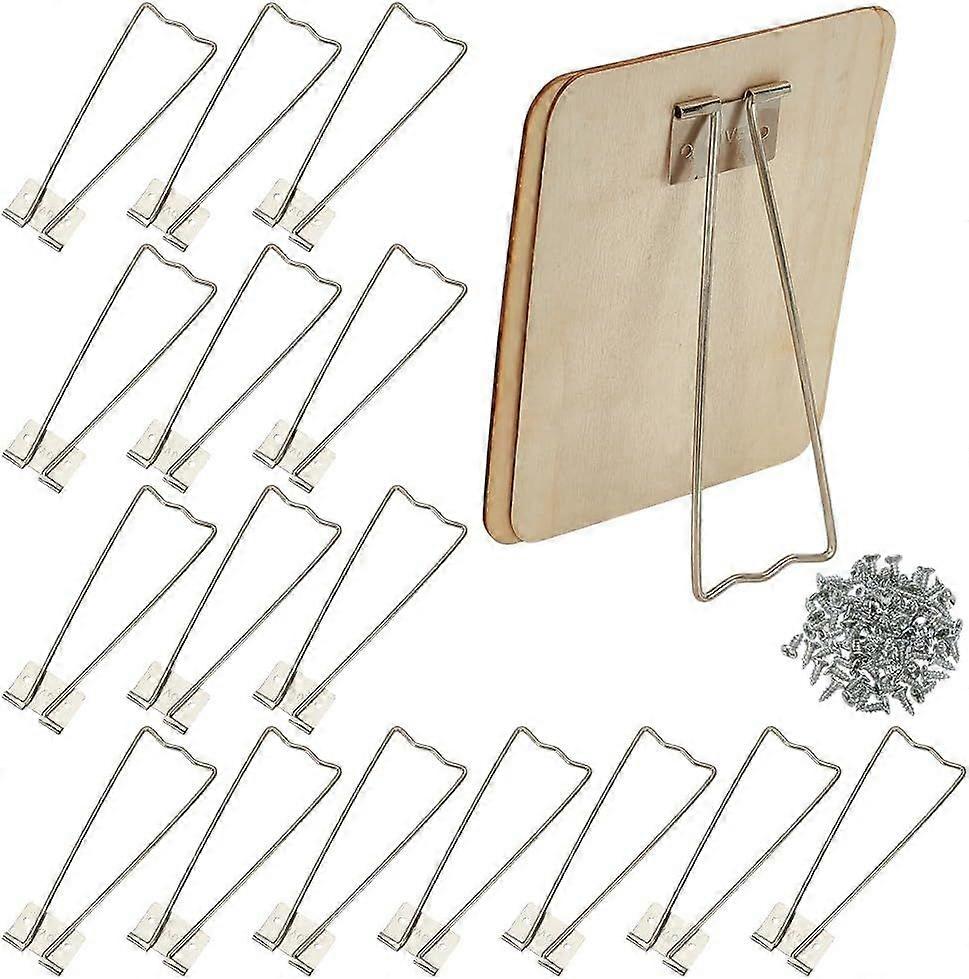 16Pcs Photo Frame Easel Back Stand Alloy Photo Bracket Platinum Picture Frame Easel with 40 Pcs Screws Photo Back Support Tabletop Picture Stands Acce