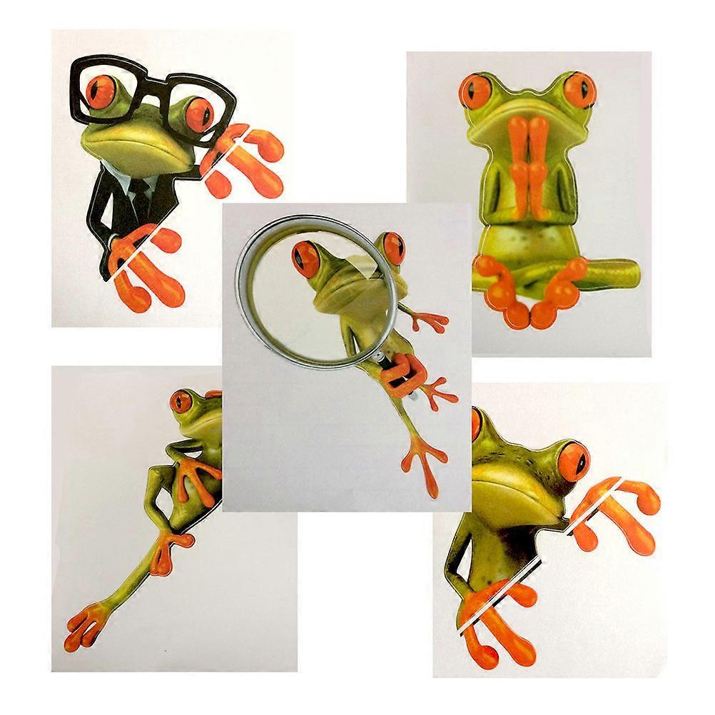 Auto Decal Frogs Shape Sticker for Decoration 2Sets 5 Pieces Assorted Color