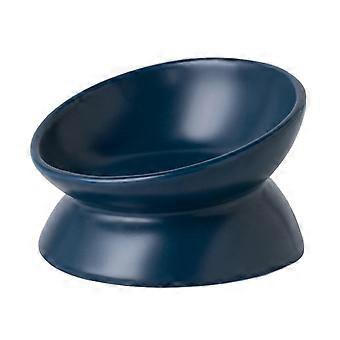 120ml Elevated Ceramic Pet Food Bowl 15 Degree Tilted Feeding Dish for Cats Dogs