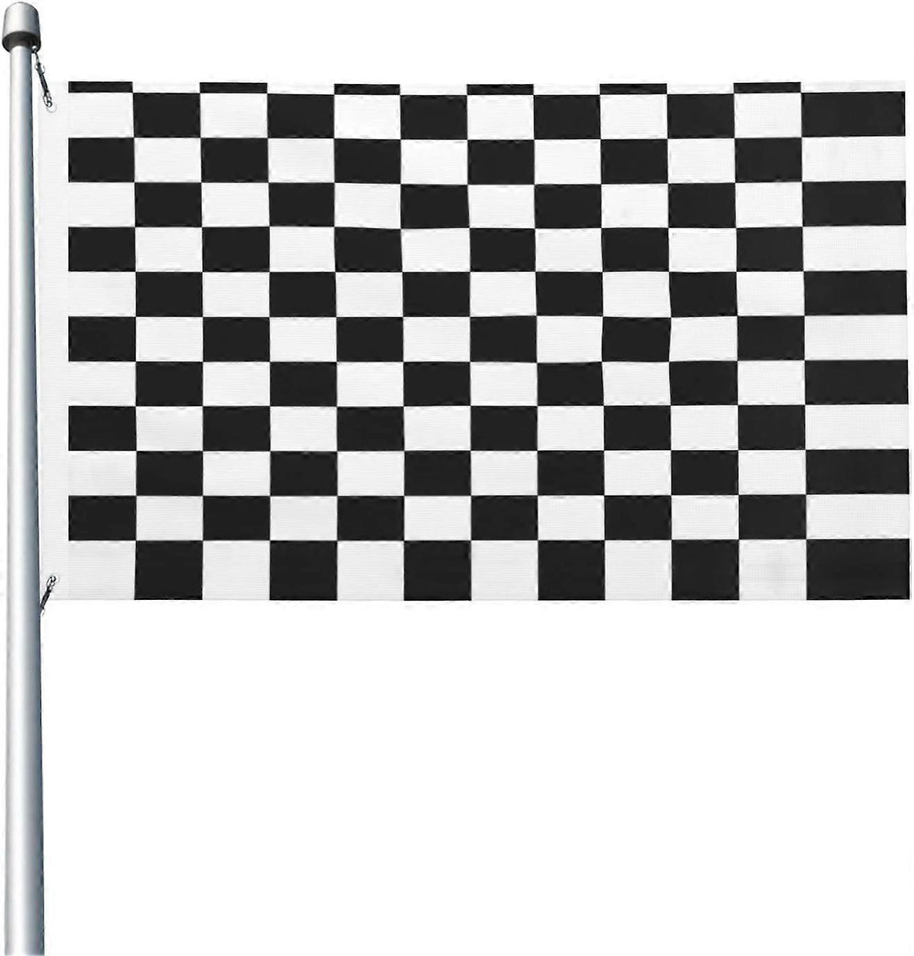 Checkerboard black and white pattern Flag  rq 0638