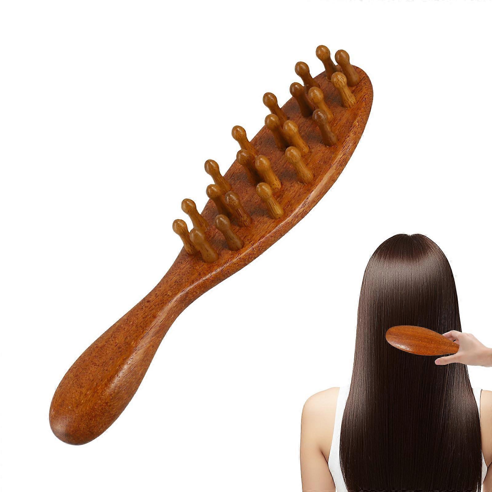 Wooden Scalp Massager Comb with Wide Tooth Design for Dreads and Hair Care